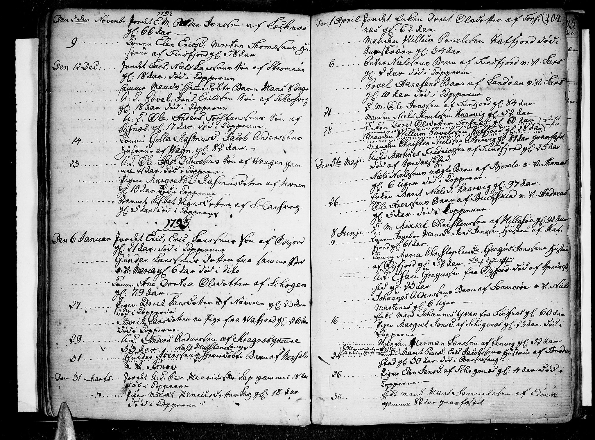 Lenvik sokneprestembete, SATØ/S-1310/H/Ha/Haa/L0002kirke: Parish register (official) no. 2, 1784-1820, p. 204