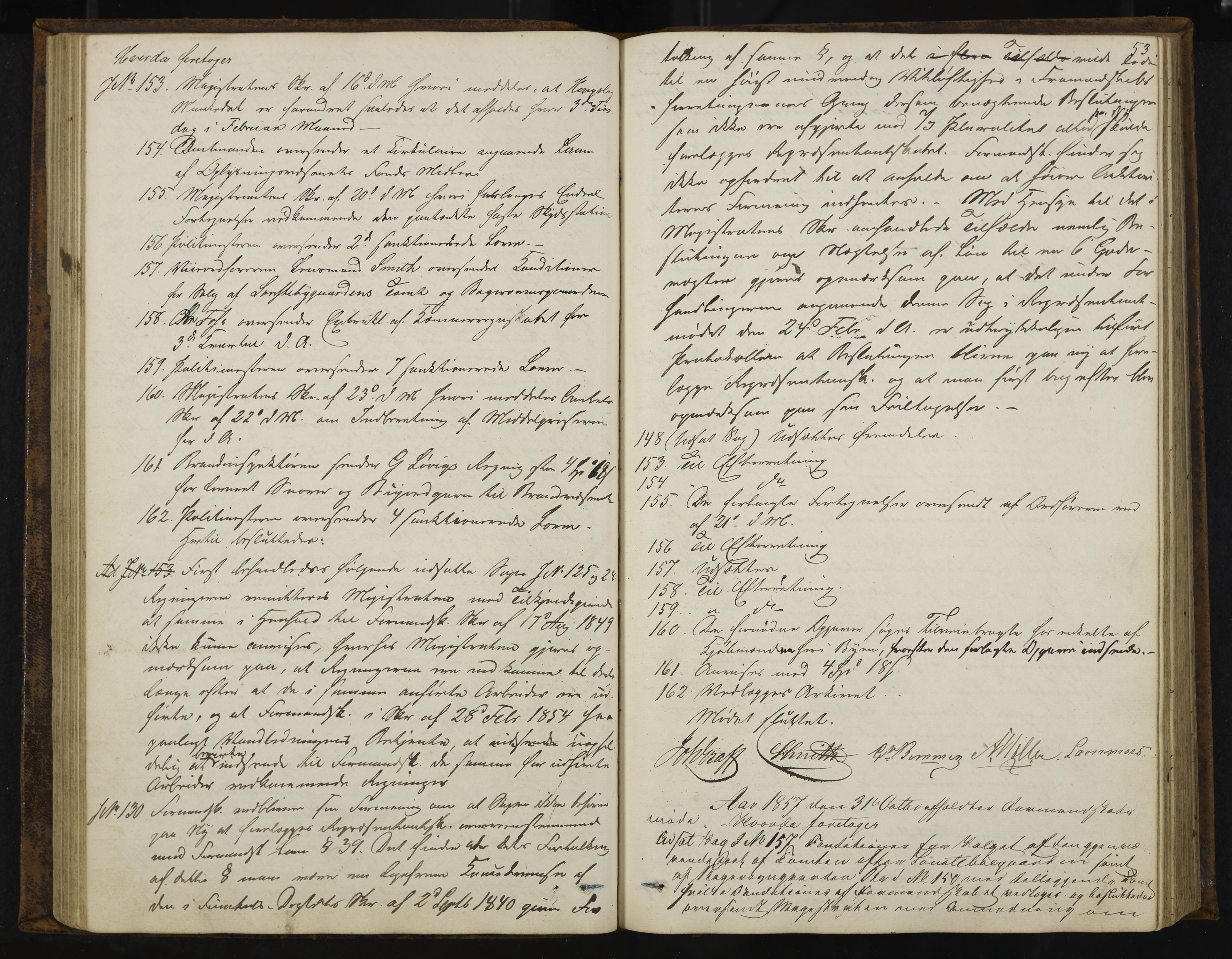Kongsberg formannskap og sentraladministrasjon, IKAK/0604021-1/A/L0003: Møtebok med register, 1856-1861, p. 53