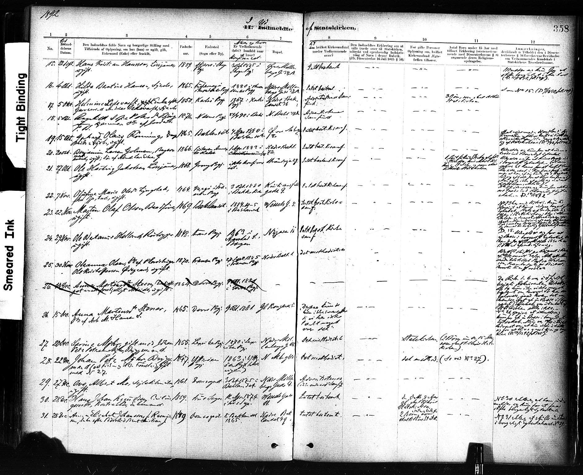 Ministerialprotokoller, klokkerbøker og fødselsregistre - Sør-Trøndelag, AV/SAT-A-1456/604/L0189: Parish register (official) no. 604A10, 1878-1892, p. 358