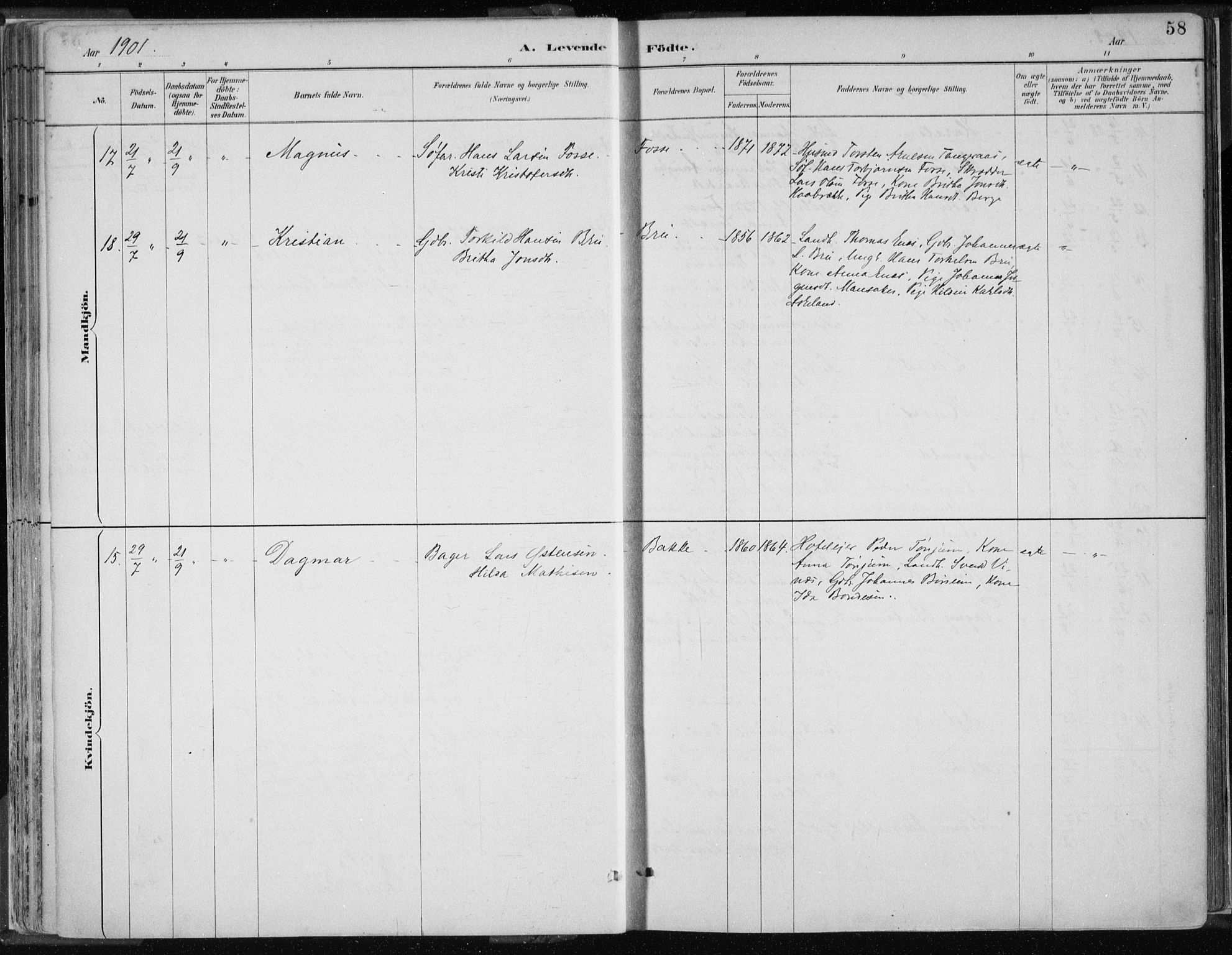 Strandebarm sokneprestembete, AV/SAB-A-78401/H/Haa: Parish register (official) no. B  1, 1886-1908, p. 58