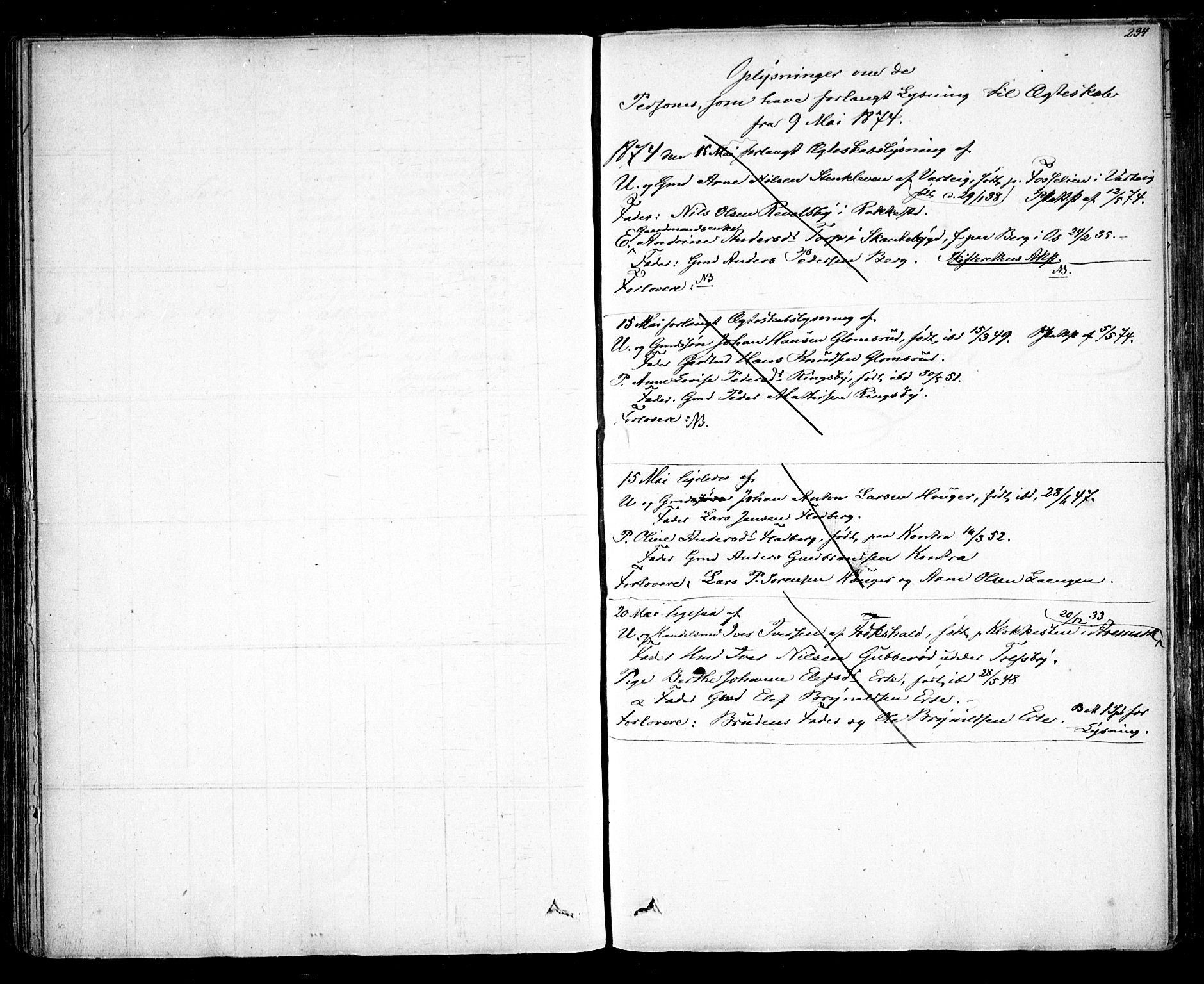 Rakkestad prestekontor Kirkebøker, SAO/A-2008/F/Fa/L0008: Parish register (official) no. I 8, 1842-1849, p. 233-234