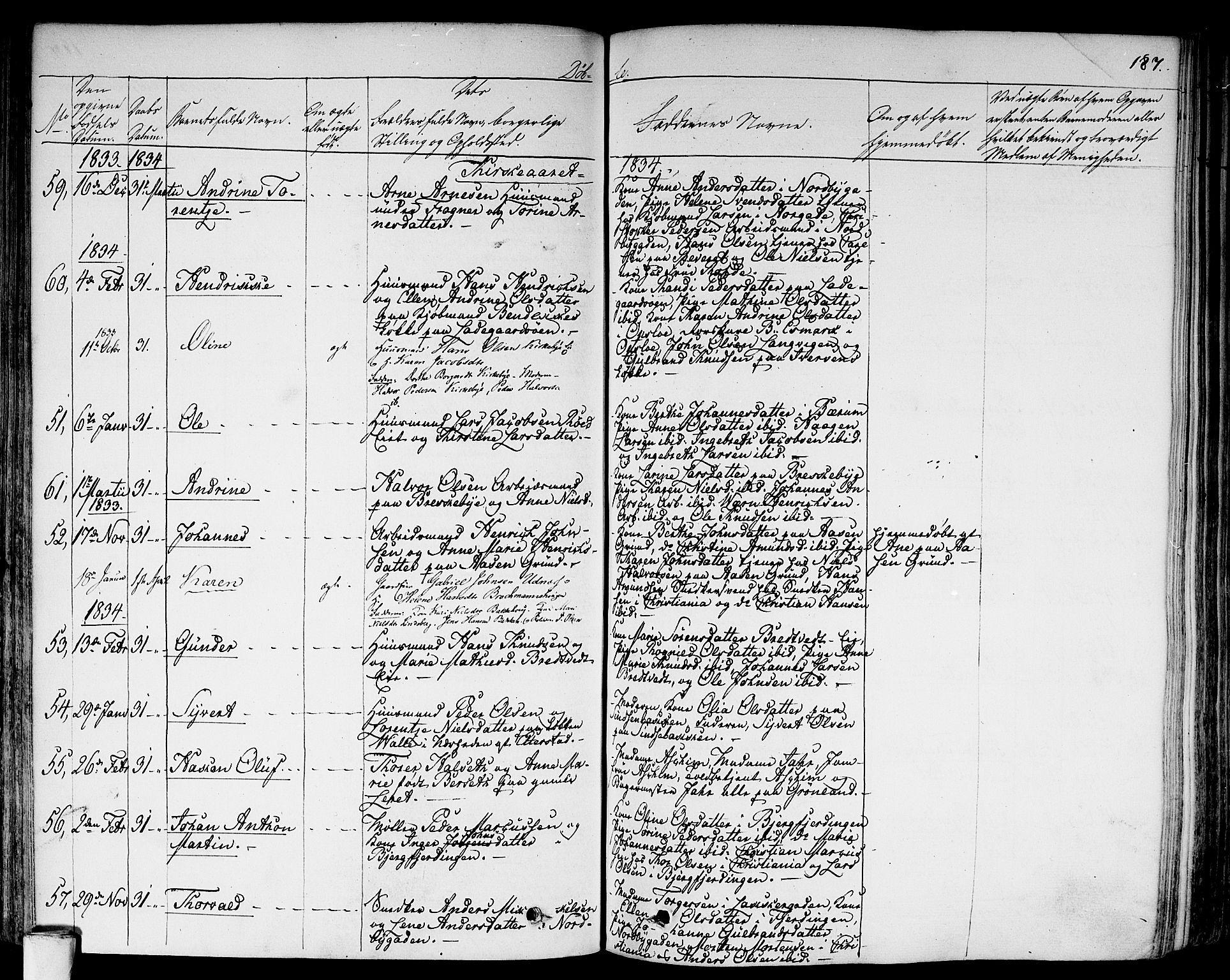 Aker prestekontor kirkebøker, SAO/A-10861/F/L0013: Parish register (official) no. 13, 1828-1837, p. 187