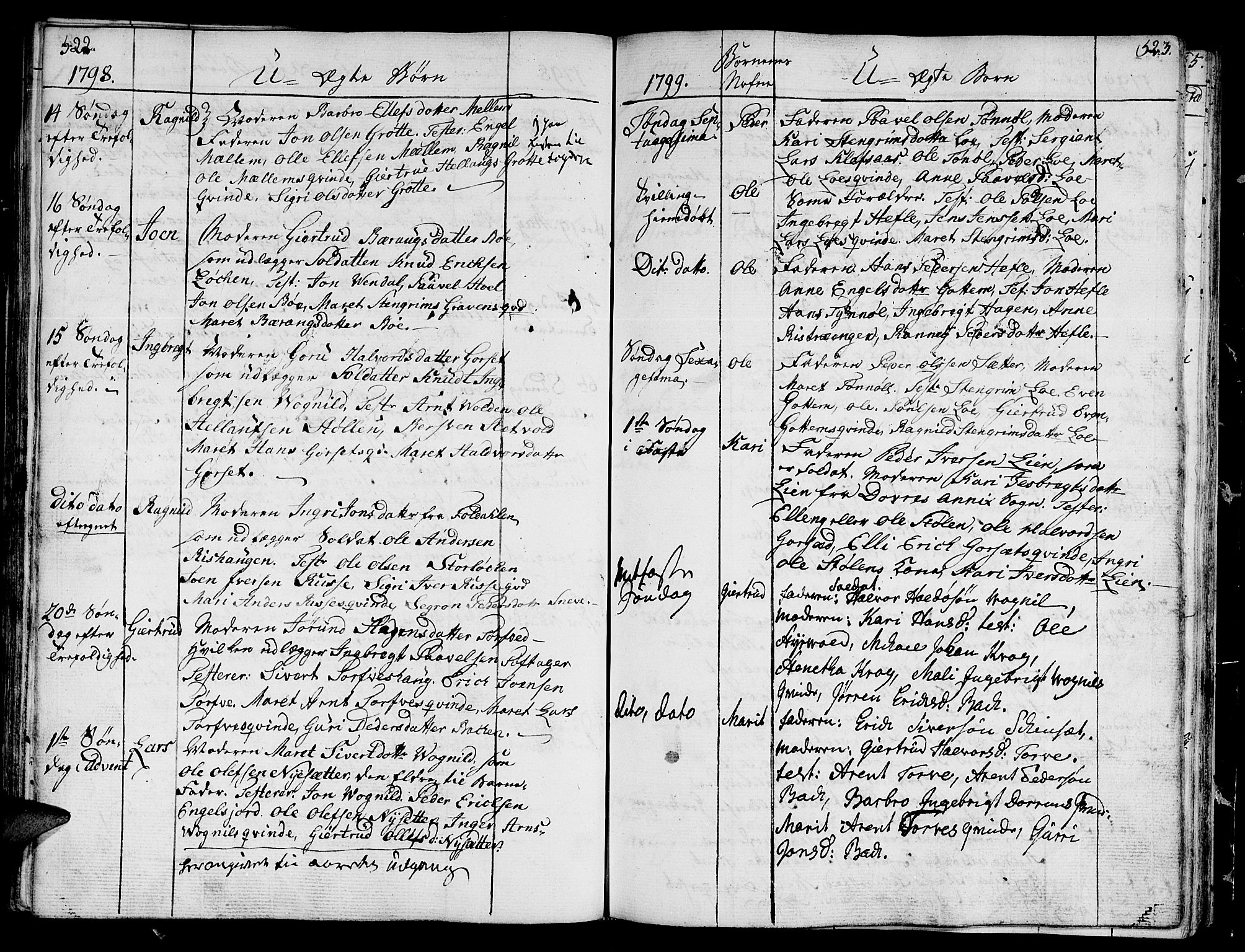 Ministerialprotokoller, klokkerbøker og fødselsregistre - Sør-Trøndelag, SAT/A-1456/678/L0893: Parish register (official) no. 678A03, 1792-1805, p. 522-523