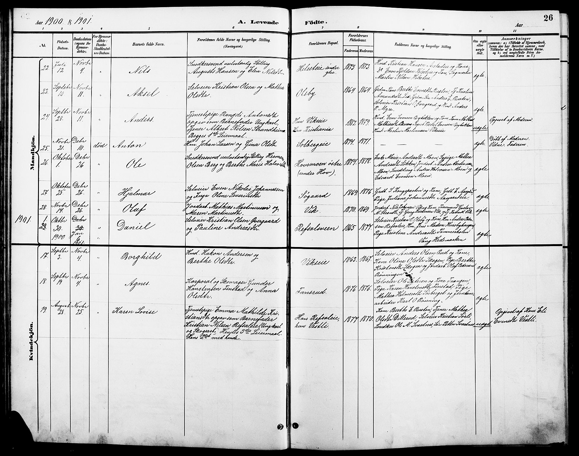 Stange prestekontor, AV/SAH-PREST-002/L/L0011: Parish register (copy) no. 11, 1895-1917, p. 26