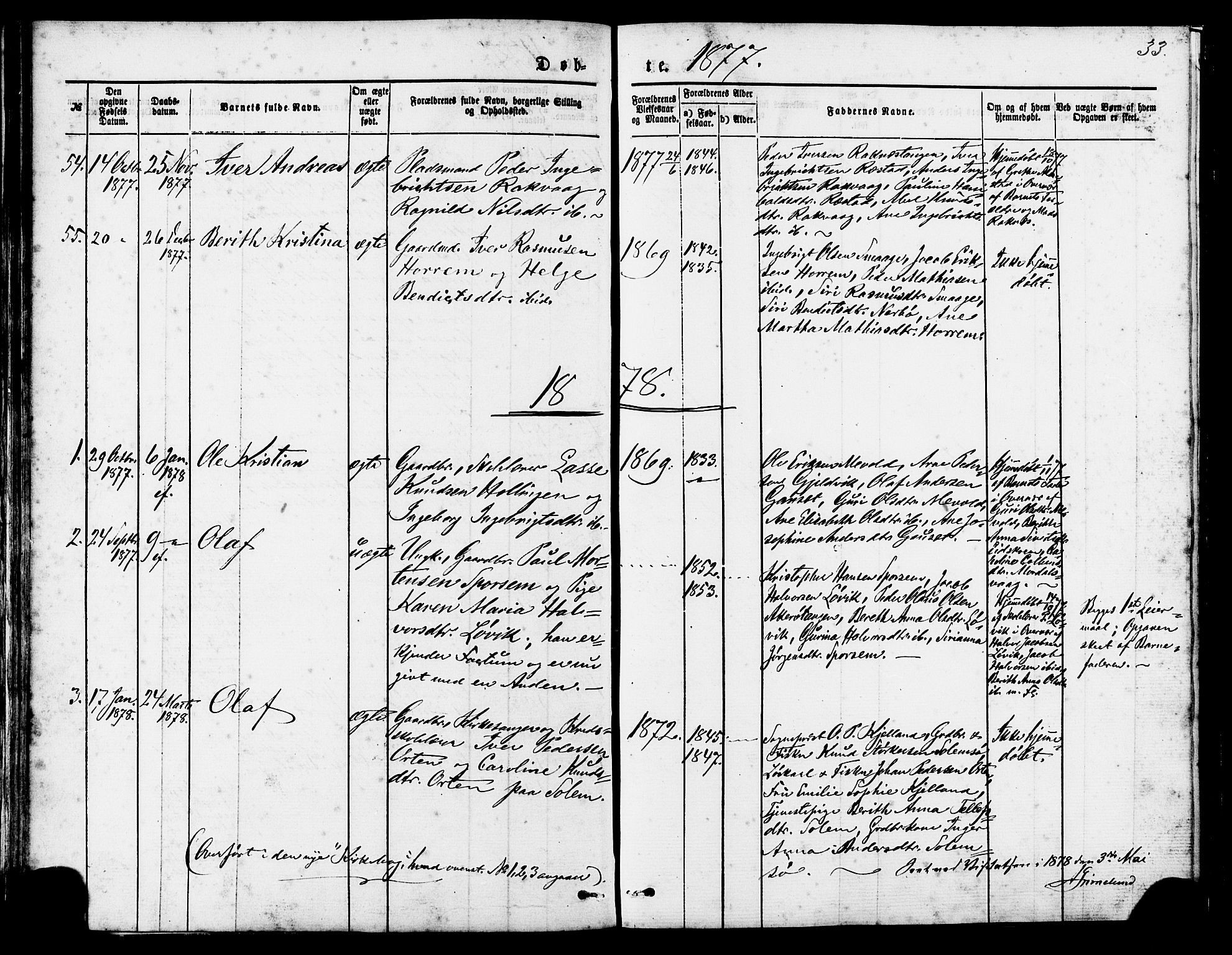 Ministerialprotokoller, klokkerbøker og fødselsregistre - Møre og Romsdal, AV/SAT-A-1454/560/L0720: Parish register (official) no. 560A04, 1873-1878, p. 33