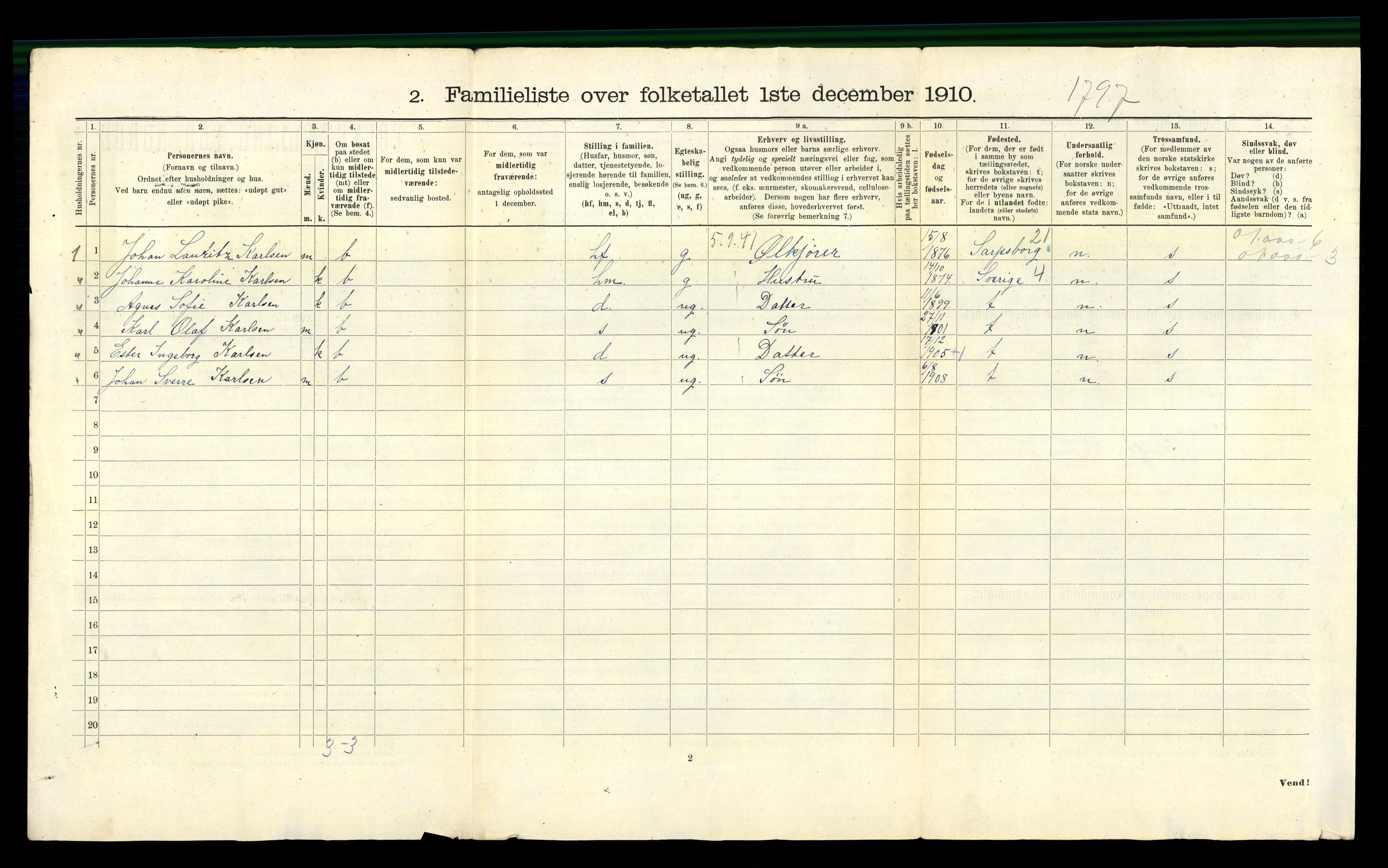 RA, 1910 census for Fredrikstad, 1910, p. 1313