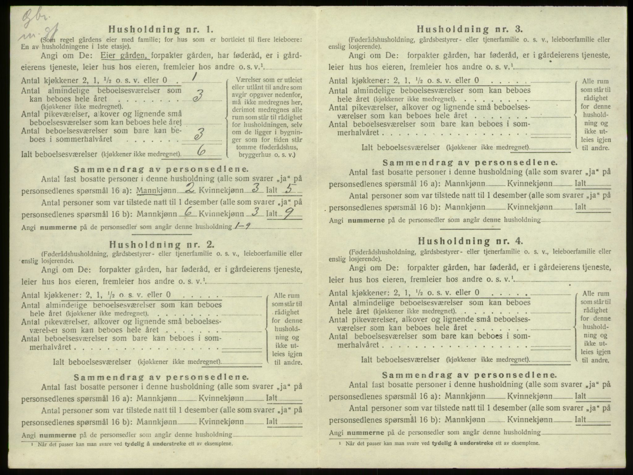 SAB, 1920 census for Stryn, 1920, p. 701