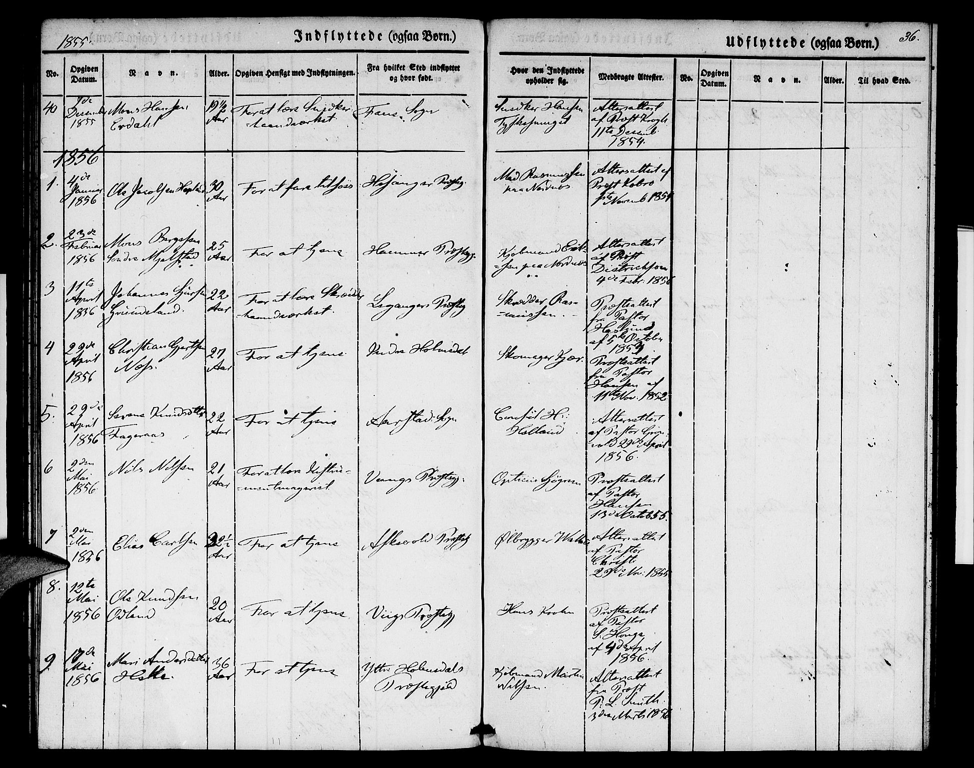 Nykirken Sokneprestembete, SAB/A-77101/H/Hab: Parish register (copy) no. F 1, 1837-1859, p. 36