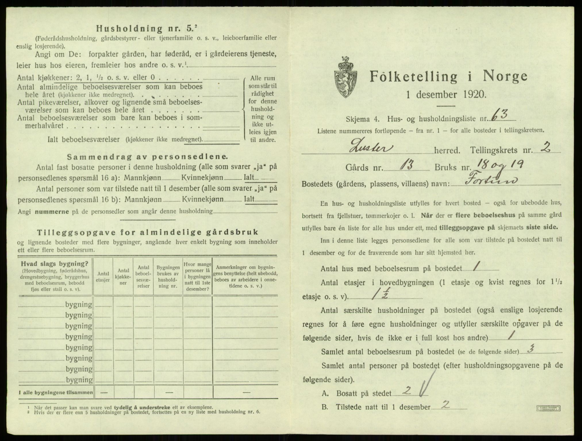 SAB, 1920 census for Luster, 1920, p. 237