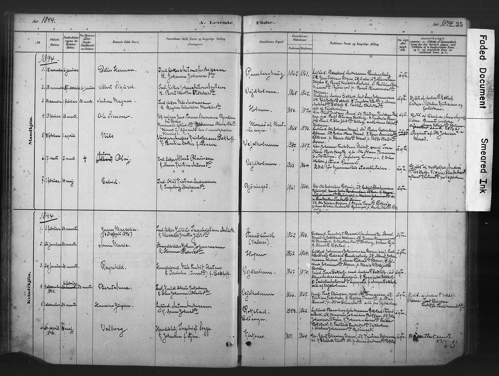 Ministerialprotokoller, klokkerbøker og fødselsregistre - Møre og Romsdal, AV/SAT-A-1454/583/L0954: Parish register (official) no. 583A01, 1880-1906, p. 35