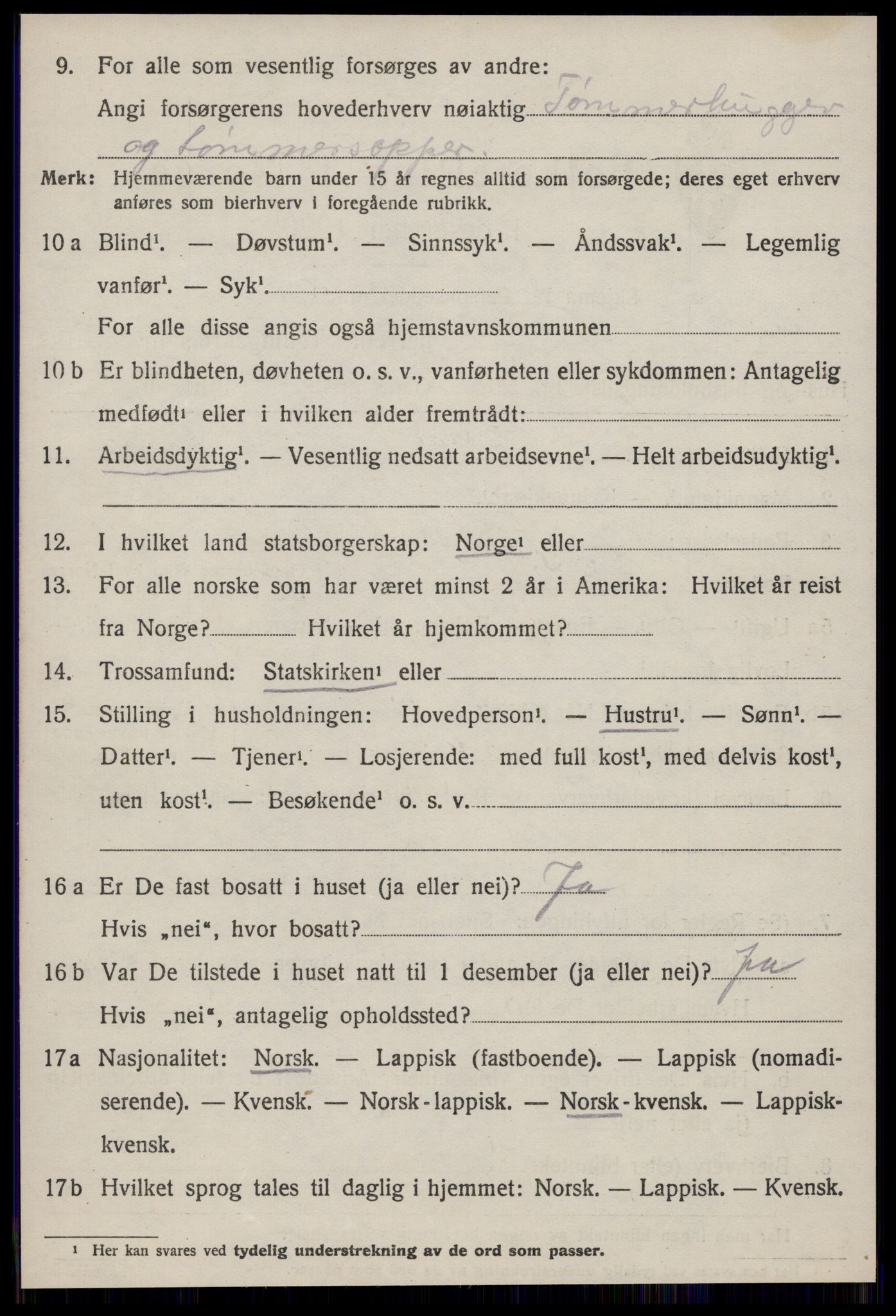 SAT, 1920 census for Geitastrand, 1920, p. 258