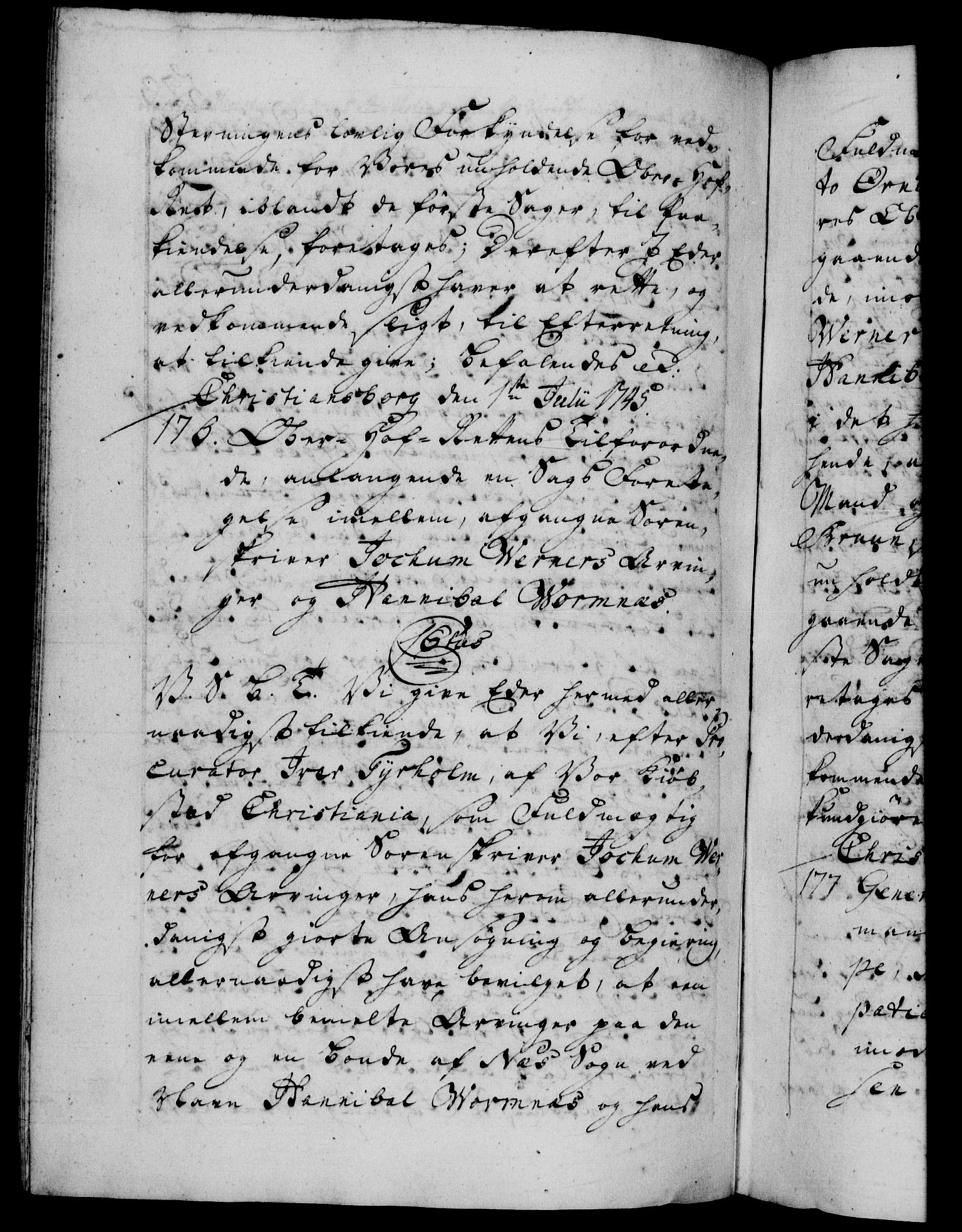 Danske Kanselli 1572-1799, AV/RA-EA-3023/F/Fc/Fca/Fcab/L0030: Norske tegnelser, 1744-1746, p. 523b