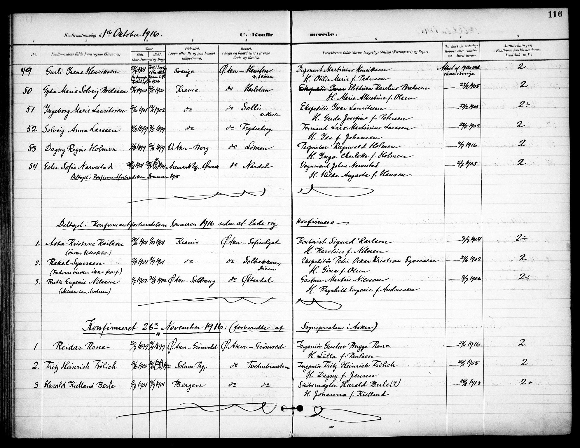 Østre Aker prestekontor Kirkebøker, SAO/A-10840/F/Fa/L0011: Parish register (official) no. I 11, 1895-1917, p. 116