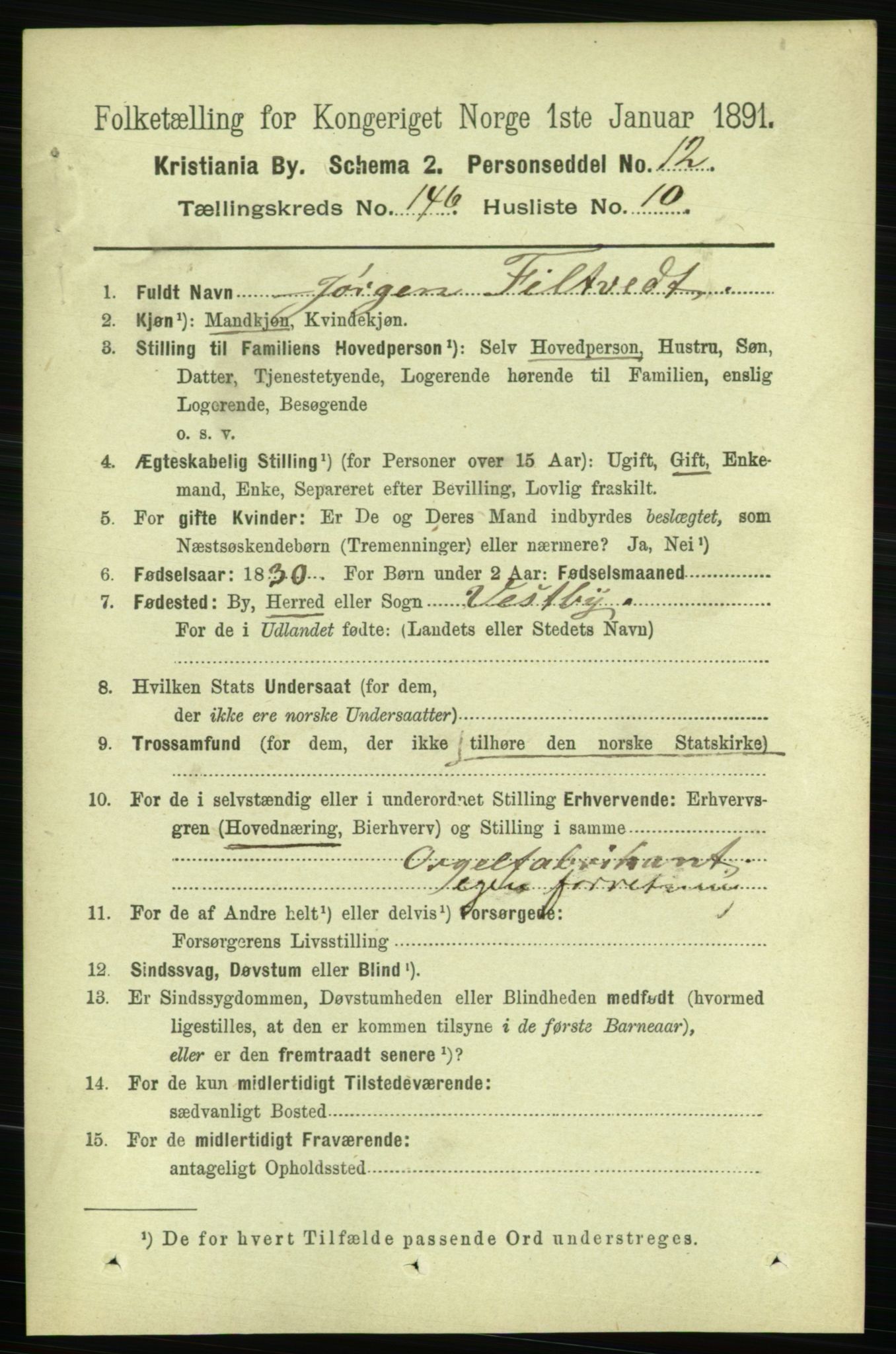 RA, 1891 census for 0301 Kristiania, 1891, p. 81255
