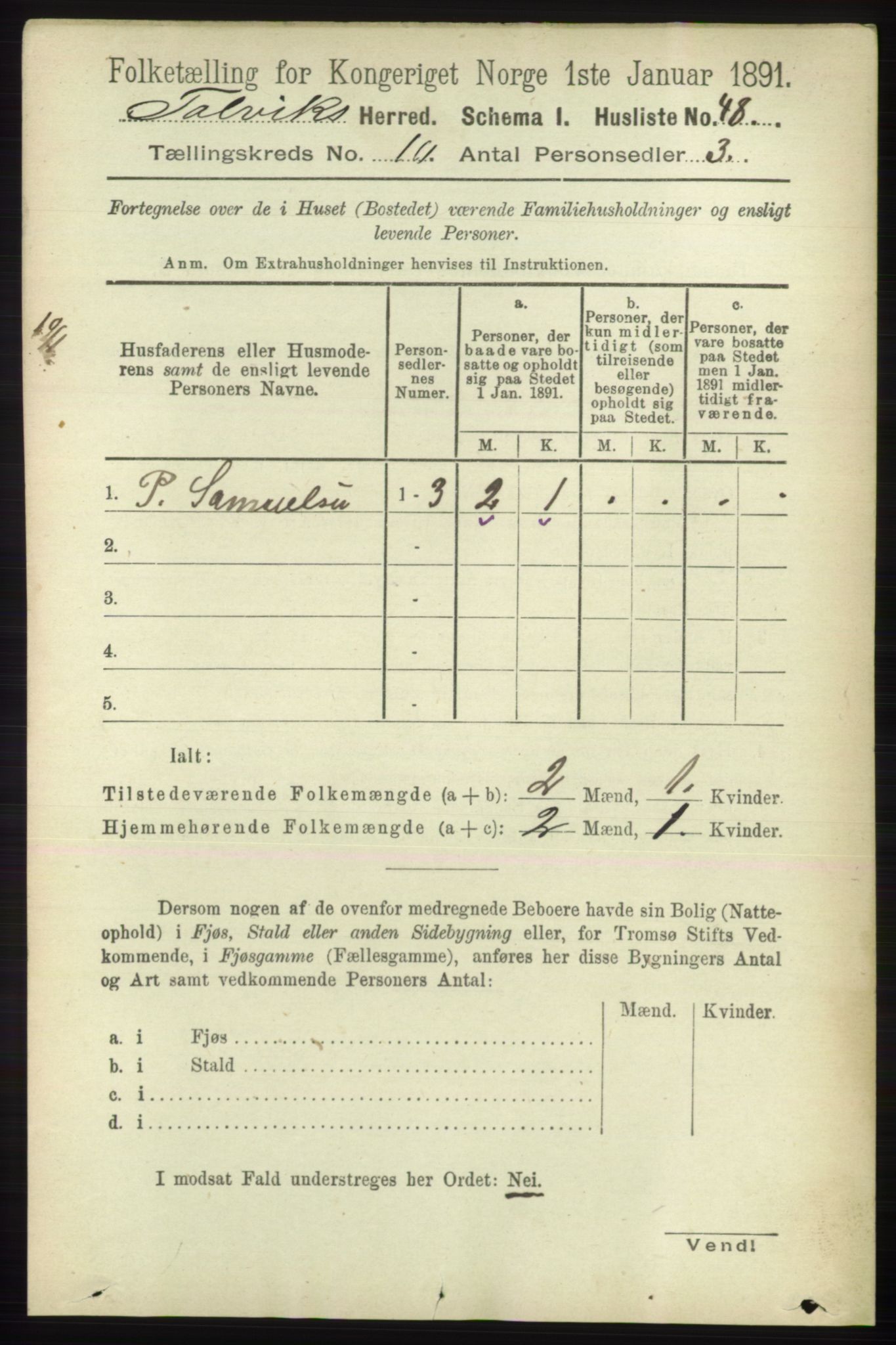 RA, 1891 census for 2013 Talvik, 1891, p. 2330