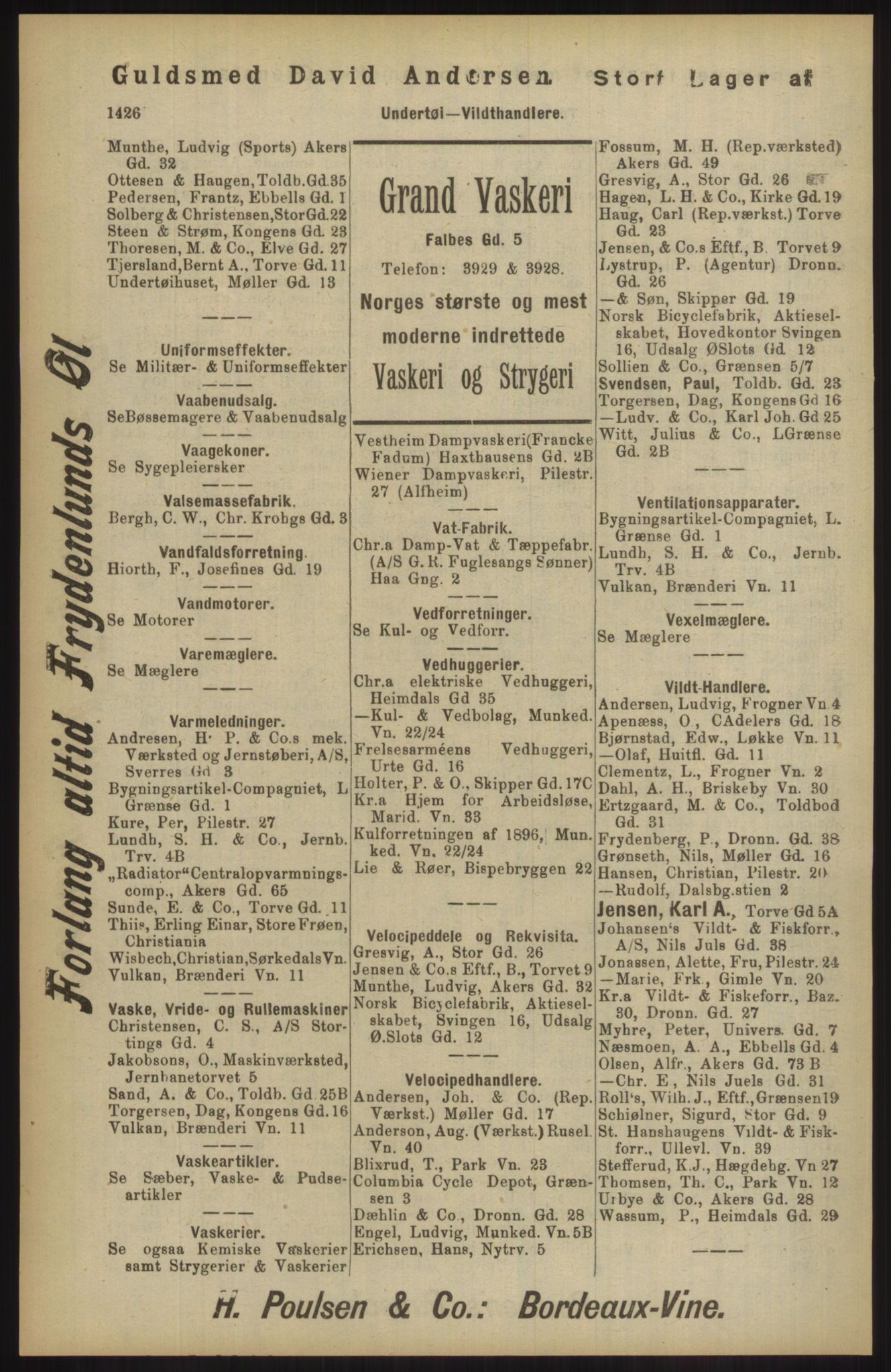 Kristiania/Oslo adressebok, PUBL/-, 1904, p. 1426