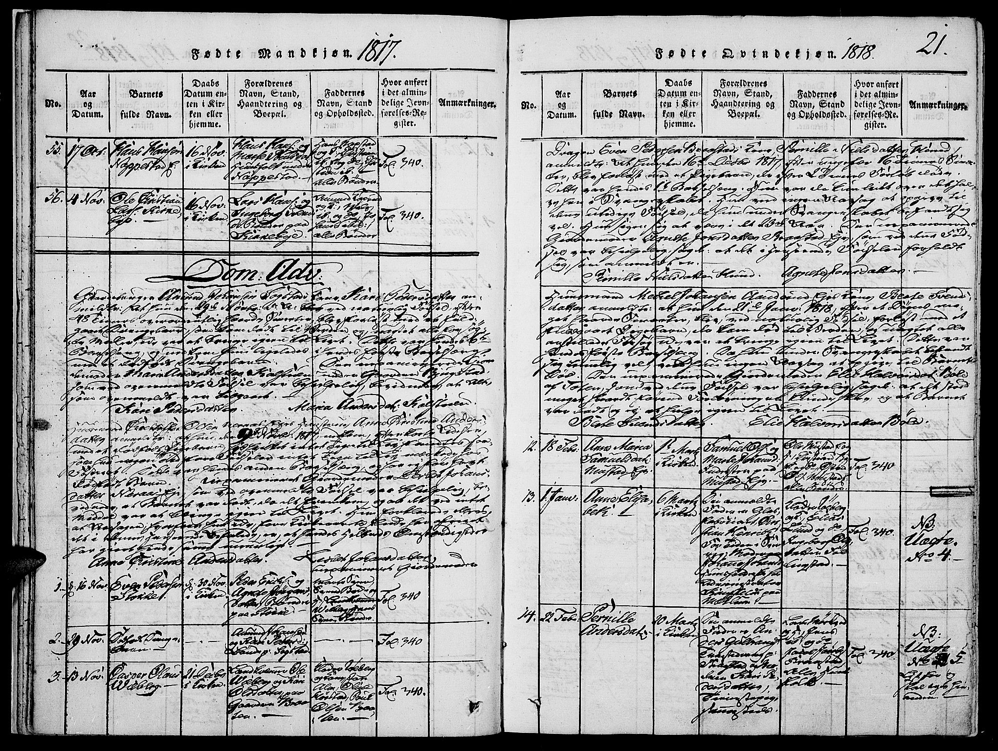 Vardal prestekontor, SAH/PREST-100/H/Ha/Haa/L0004: Parish register (official) no. 4, 1814-1831, p. 21