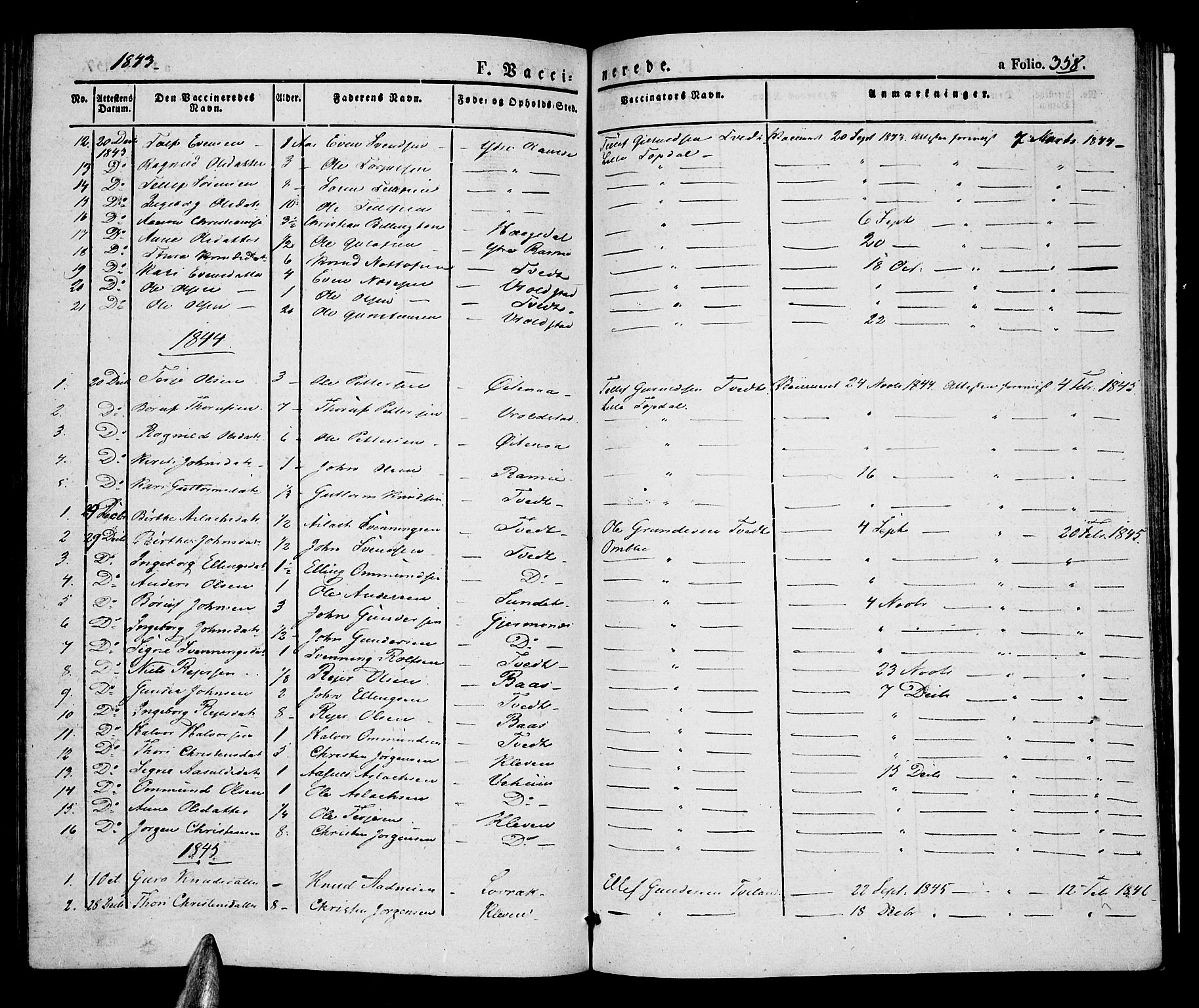 Åmli sokneprestkontor, AV/SAK-1111-0050/F/Fa/Fac/L0007: Parish register (official) no. A 7 /1, 1829-1851, p. 358