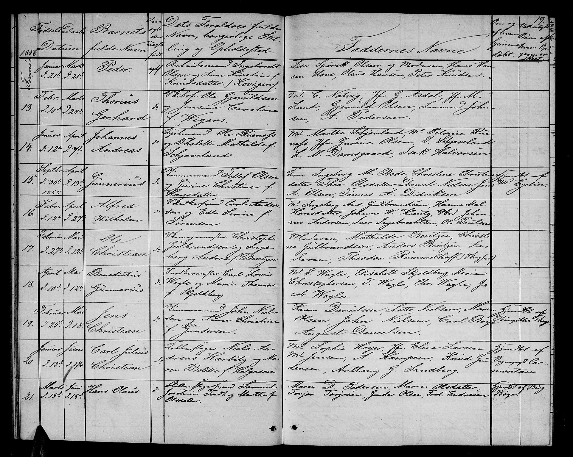 Arendal sokneprestkontor, Trefoldighet, SAK/1111-0040/F/Fb/L0003: Parish register (copy) no. B 3, 1851-1860, p. 19