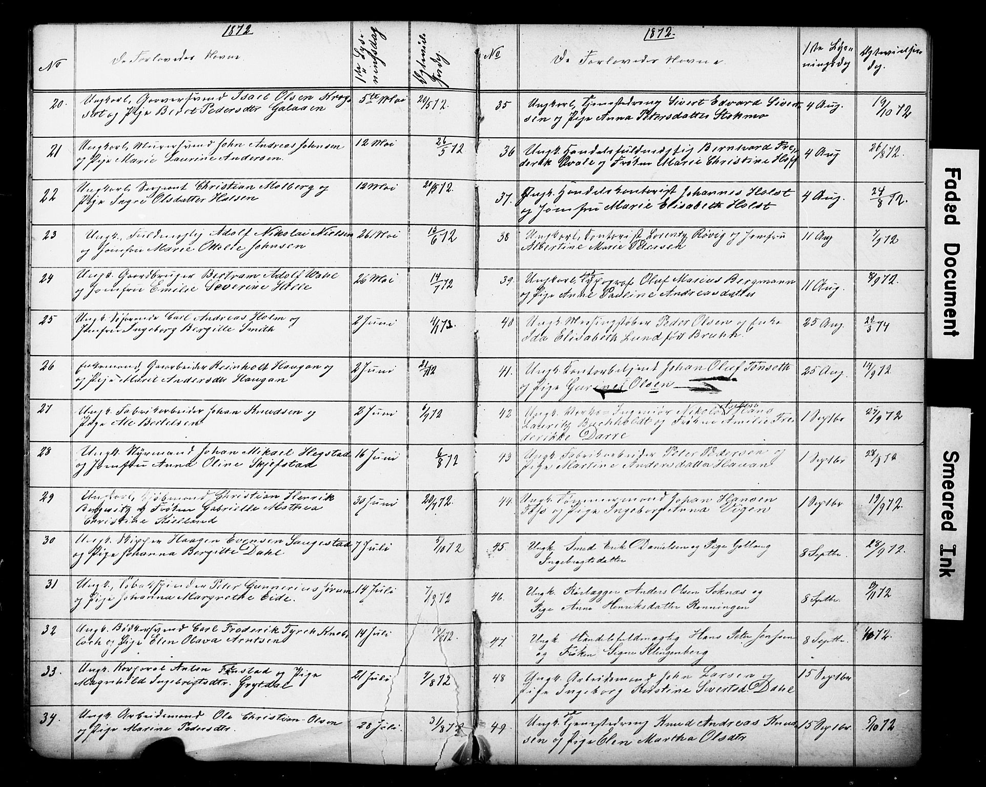 Ministerialprotokoller, klokkerbøker og fødselsregistre - Sør-Trøndelag, SAT/A-1456/601/L0059: Banns register no. 601A27, 1870-1911