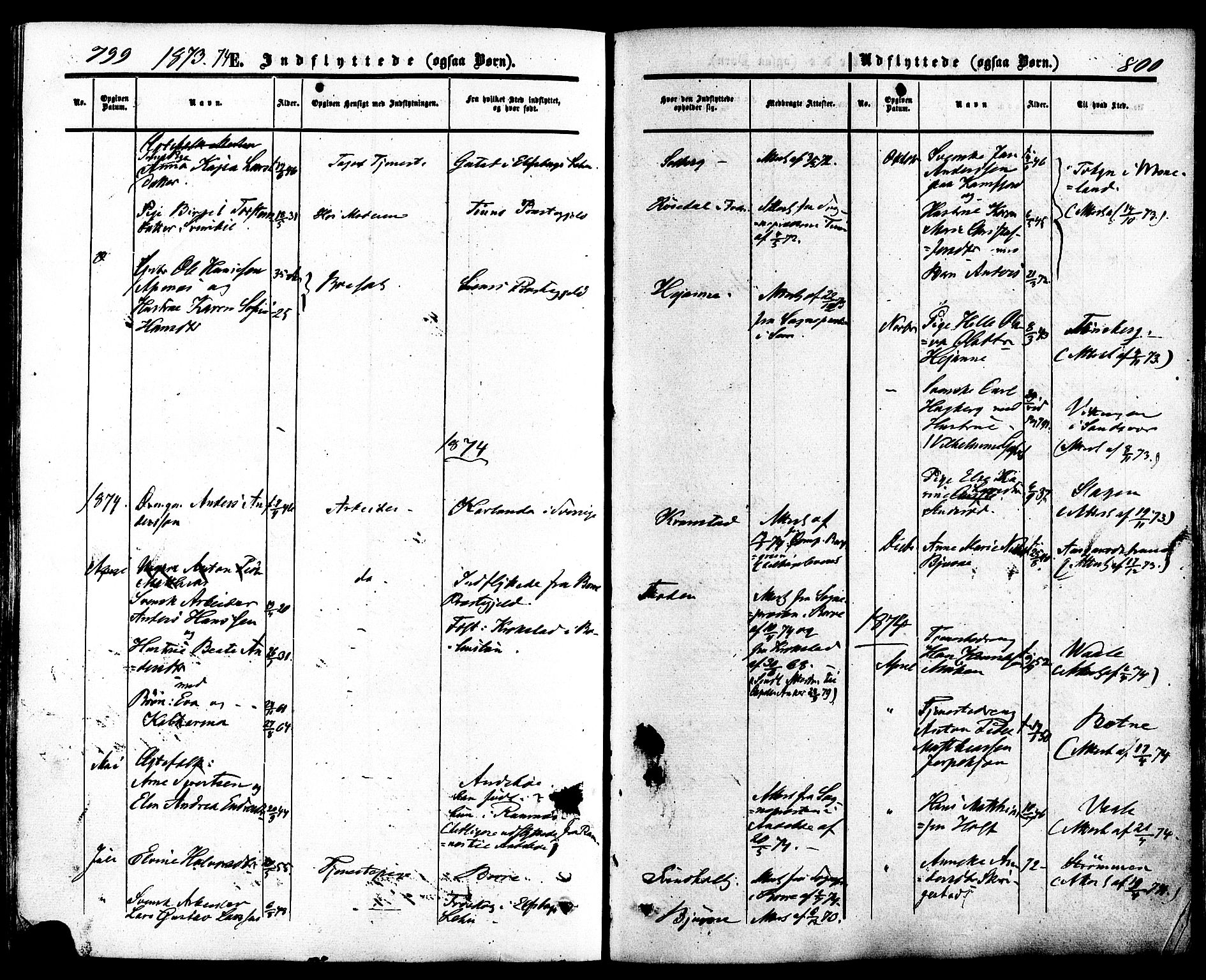 Ramnes kirkebøker, AV/SAKO-A-314/F/Fa/L0006: Parish register (official) no. I 6, 1862-1877, p. 799-800