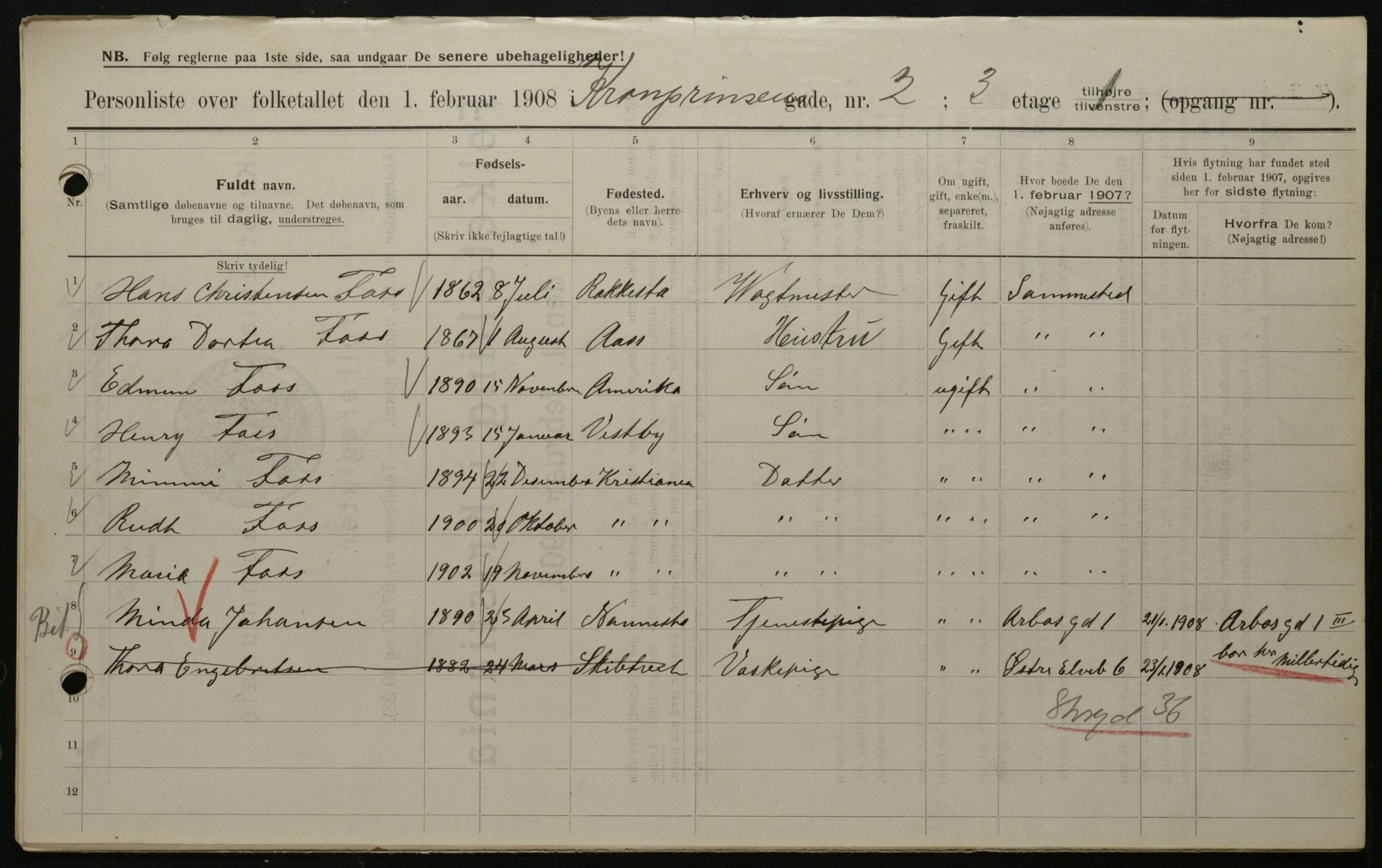 OBA, Municipal Census 1908 for Kristiania, 1908, p. 48830