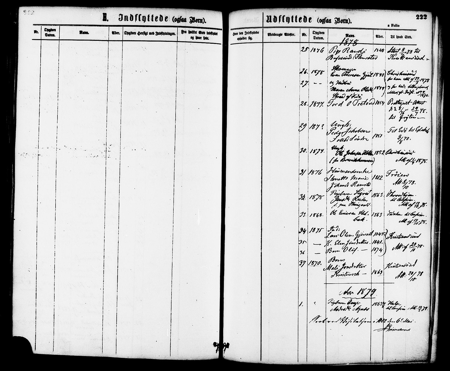 Ministerialprotokoller, klokkerbøker og fødselsregistre - Møre og Romsdal, SAT/A-1454/586/L0986: Parish register (official) no. 586A12, 1867-1878, p. 222
