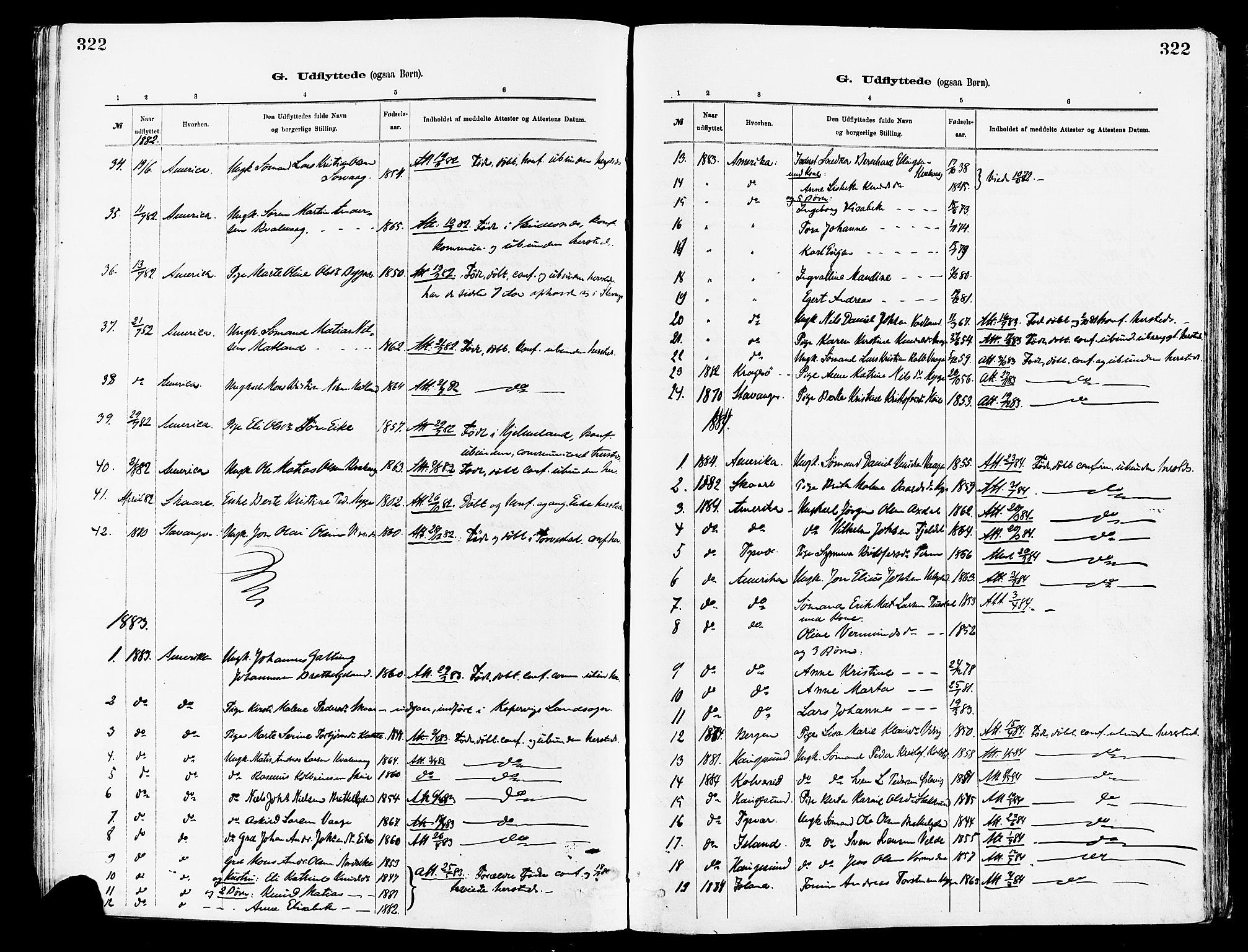 Avaldsnes sokneprestkontor, AV/SAST-A -101851/H/Ha/Haa/L0015: Parish register (official) no. A 15, 1880-1906, p. 322