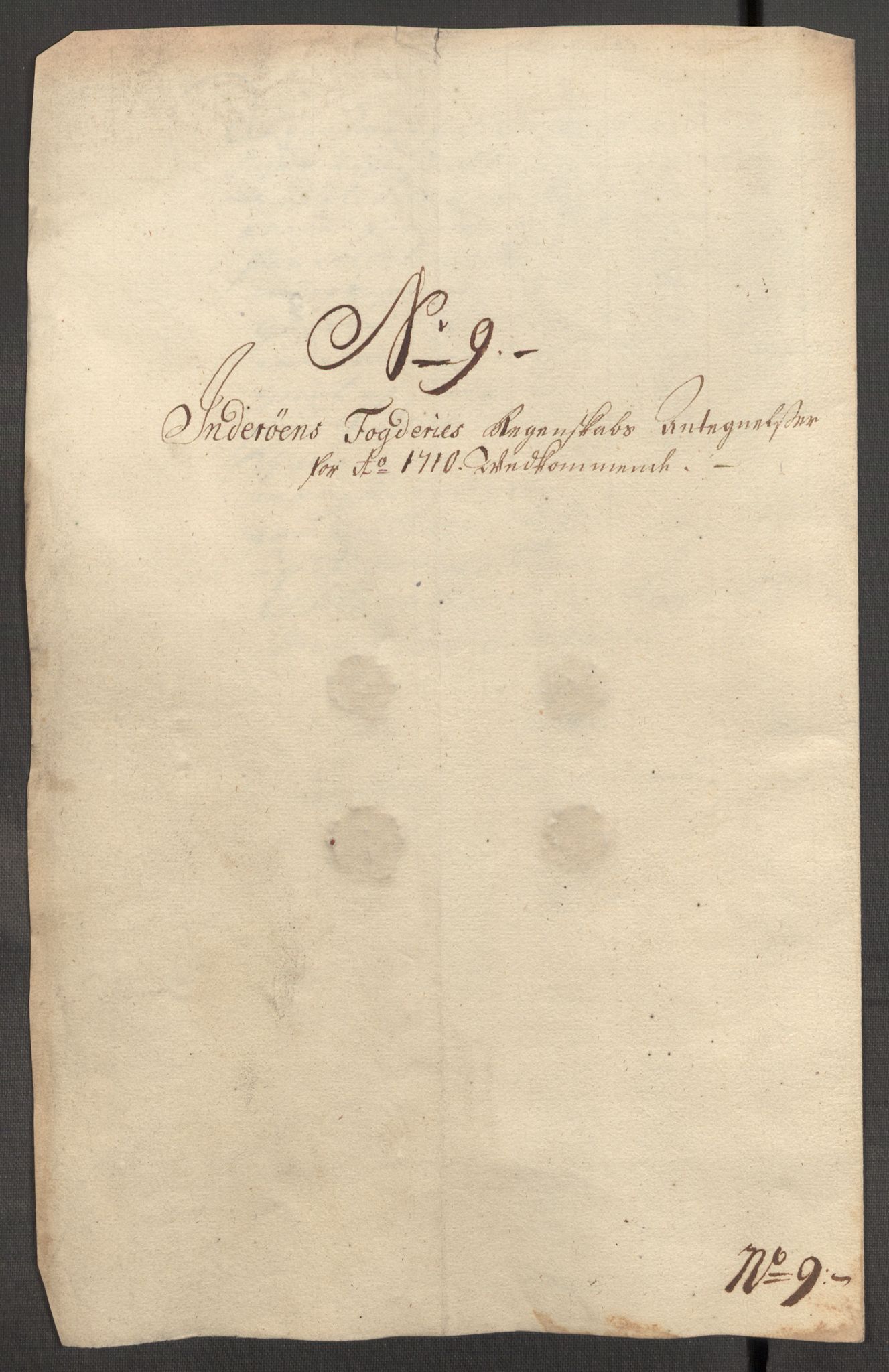 Rentekammeret inntil 1814, Reviderte regnskaper, Fogderegnskap, AV/RA-EA-4092/R63/L4318: Fogderegnskap Inderøy, 1710, p. 316