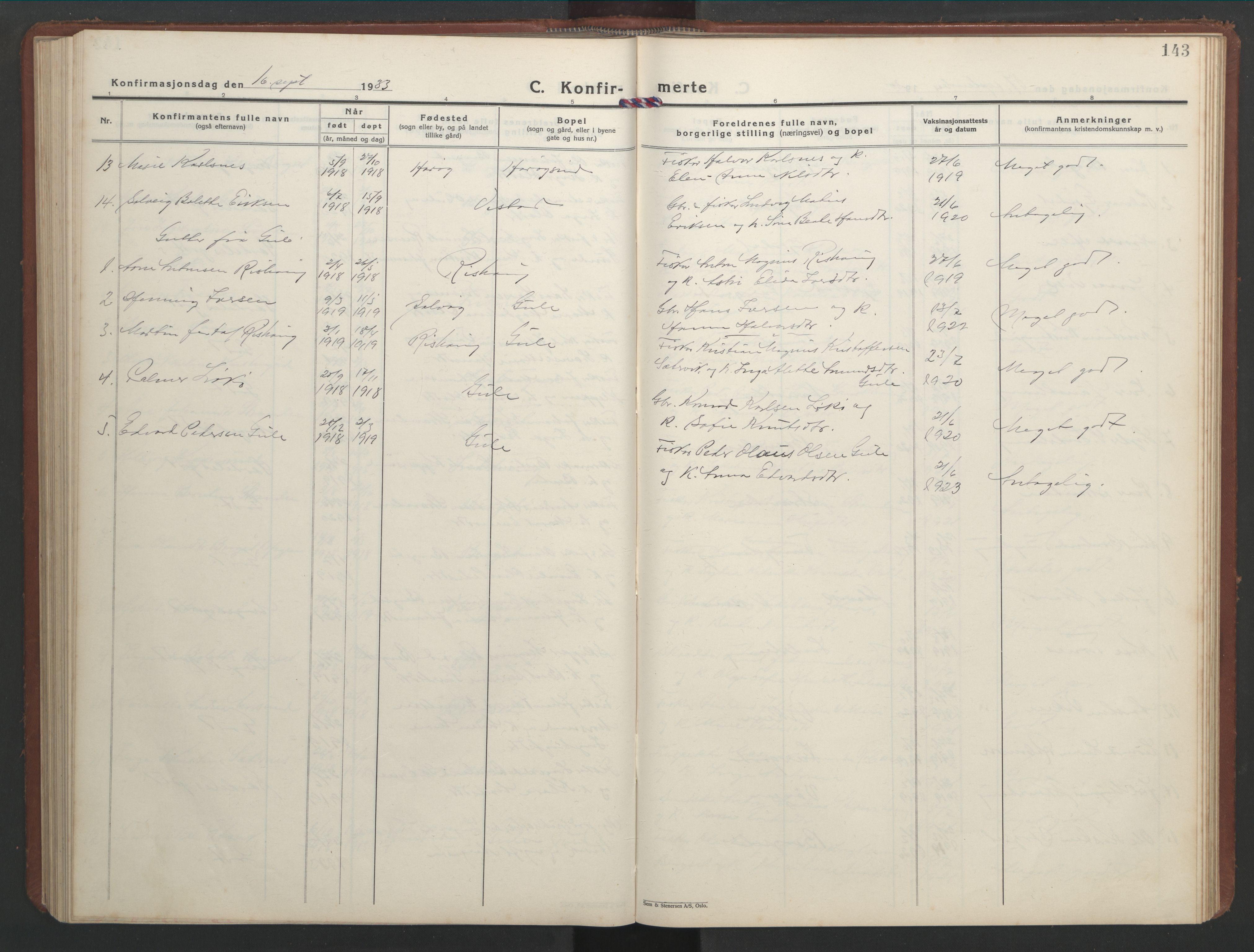 Ministerialprotokoller, klokkerbøker og fødselsregistre - Møre og Romsdal, AV/SAT-A-1454/566/L0775: Parish register (copy) no. 566C04, 1930-1946, p. 143