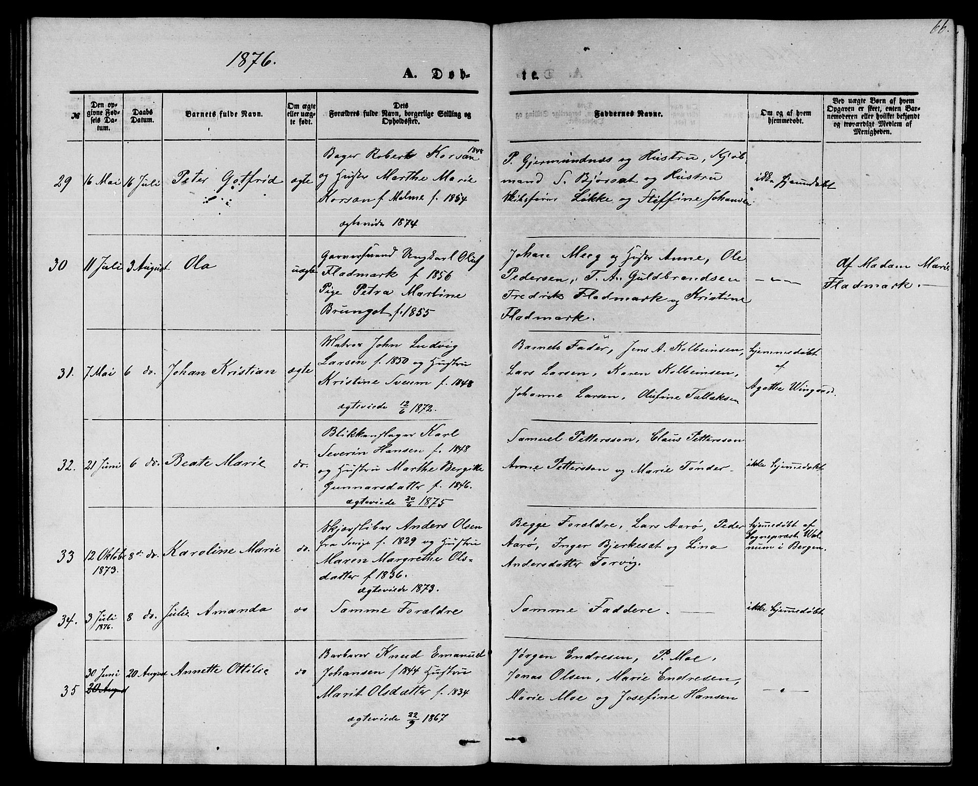 Ministerialprotokoller, klokkerbøker og fødselsregistre - Møre og Romsdal, AV/SAT-A-1454/558/L0701: Parish register (copy) no. 558C02, 1862-1879, p. 66