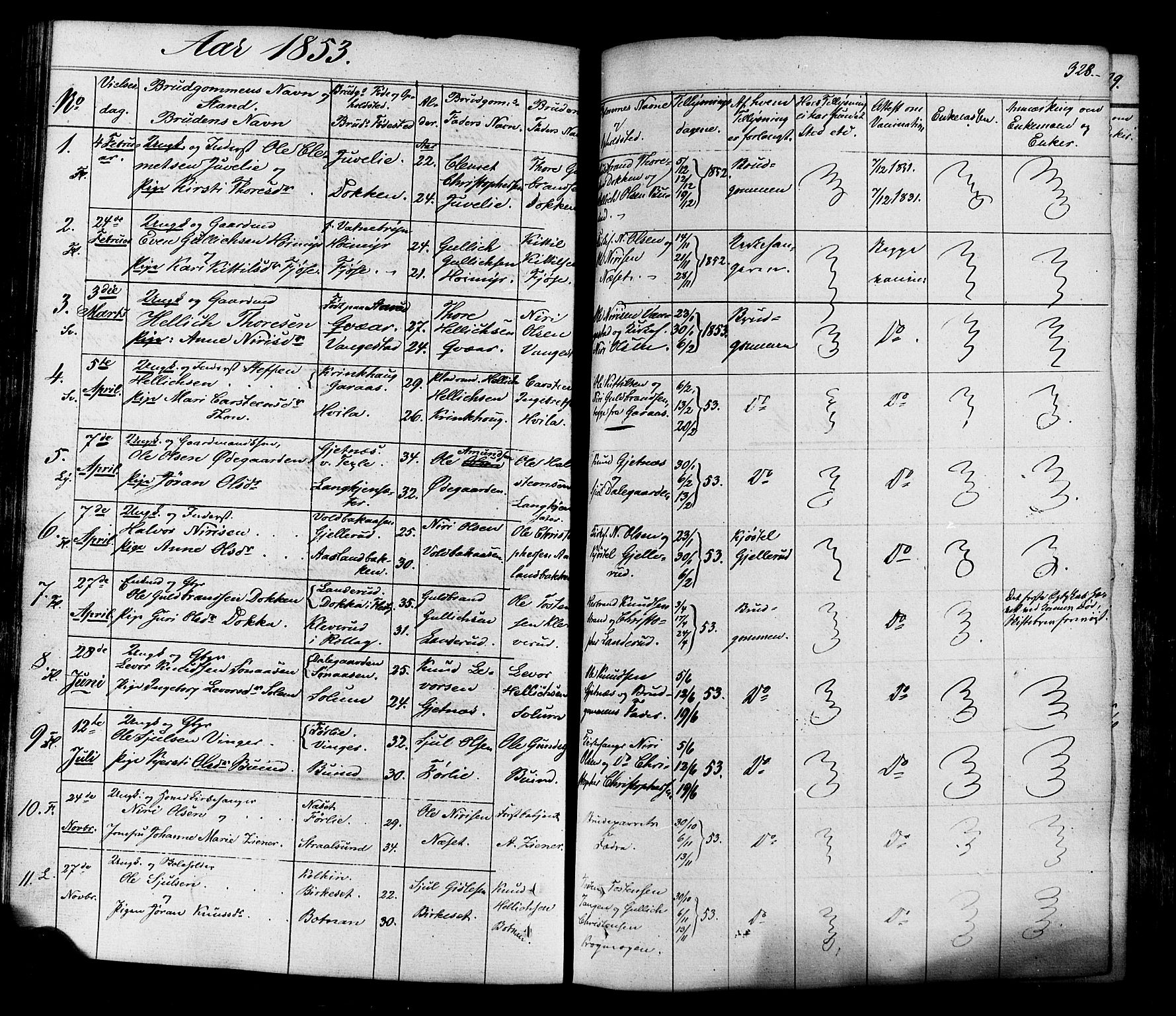 Flesberg kirkebøker, SAKO/A-18/F/Fa/L0006: Parish register (official) no. I 6, 1834-1860, p. 328