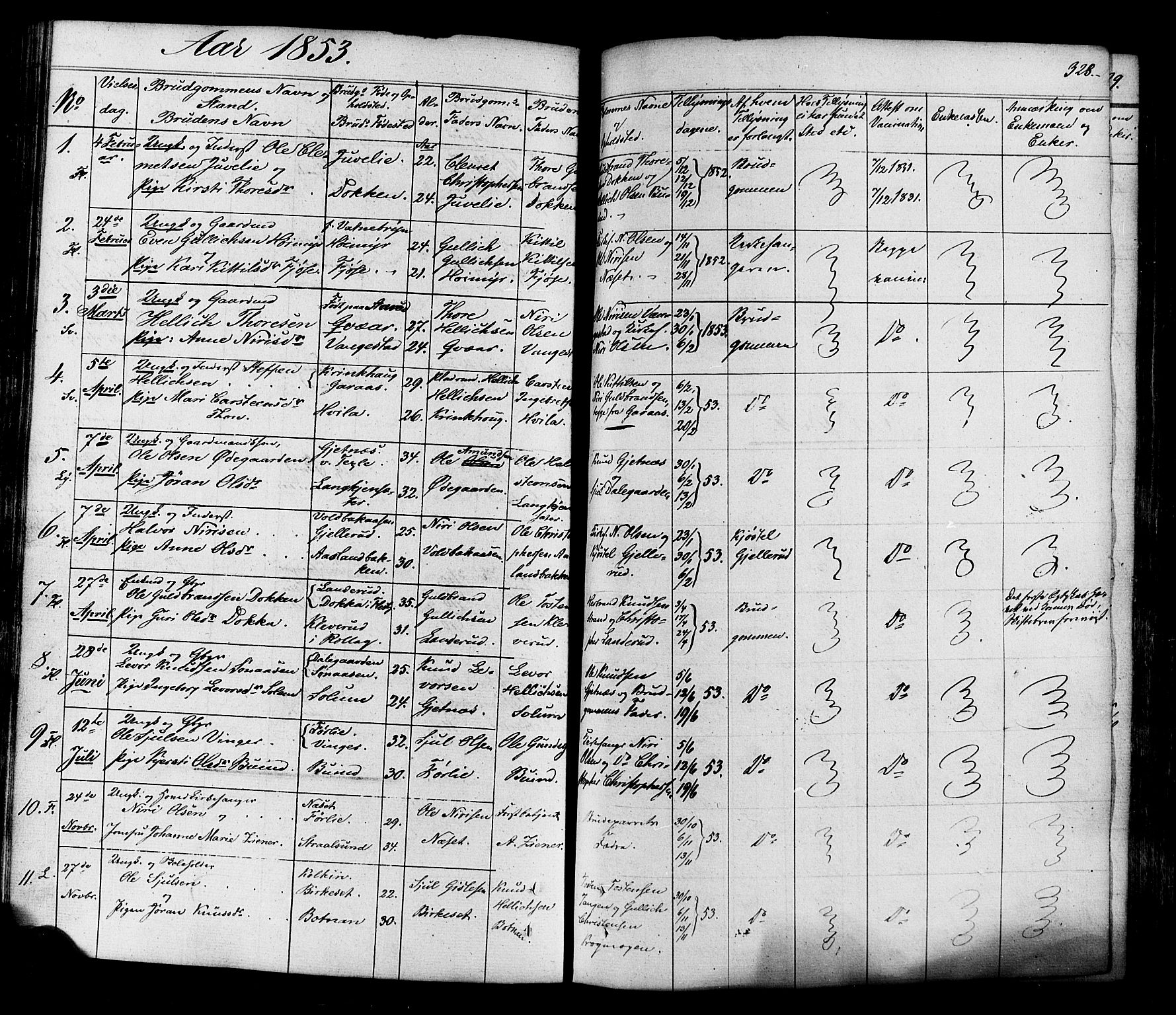 Flesberg kirkebøker, AV/SAKO-A-18/F/Fa/L0006: Parish register (official) no. I 6, 1834-1860, p. 328