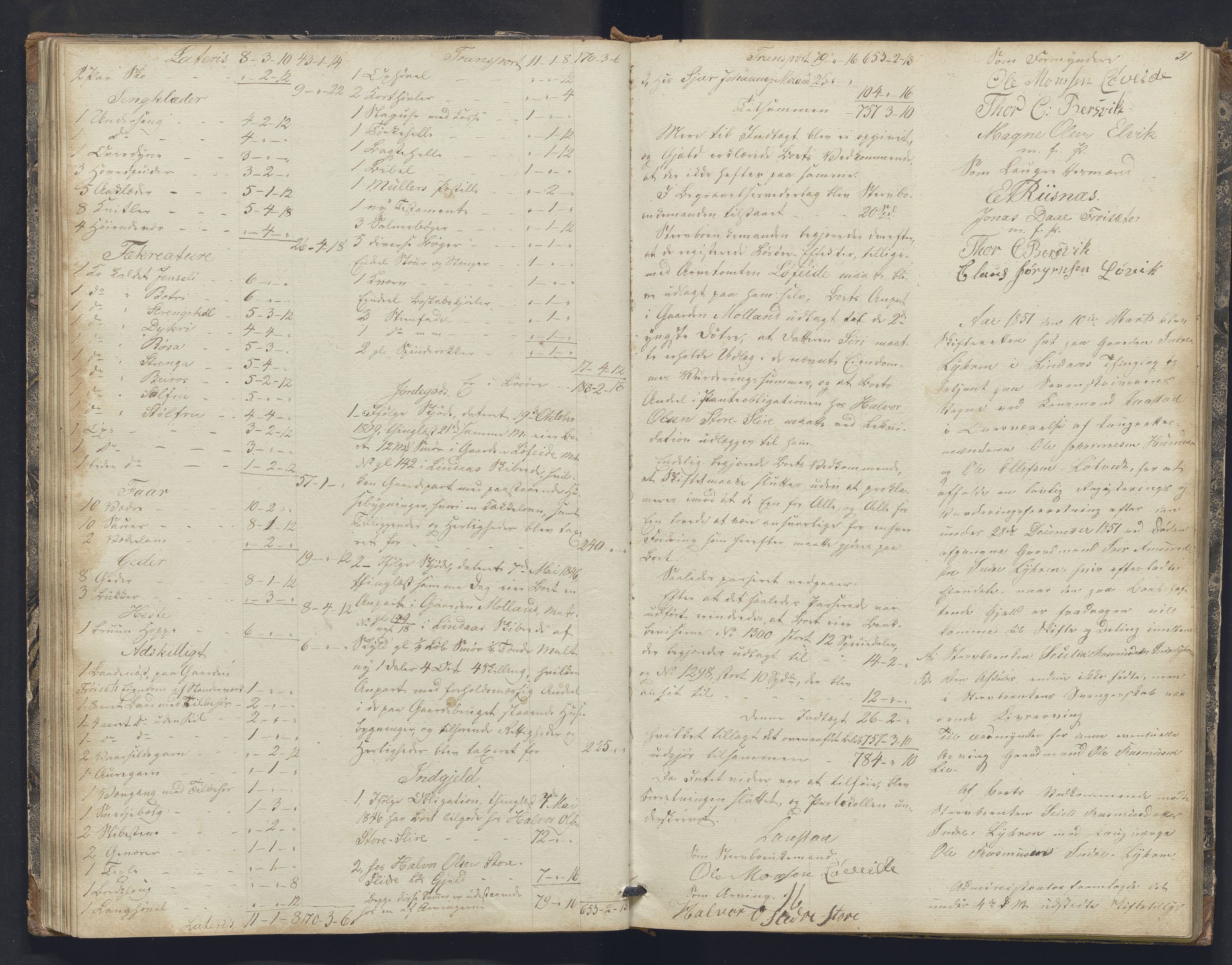 Nordhordland sorenskrivar, SAB/A-2901/1/H/Hb/L0016: Registreringsprotokollar, 1850-1854, p. 31