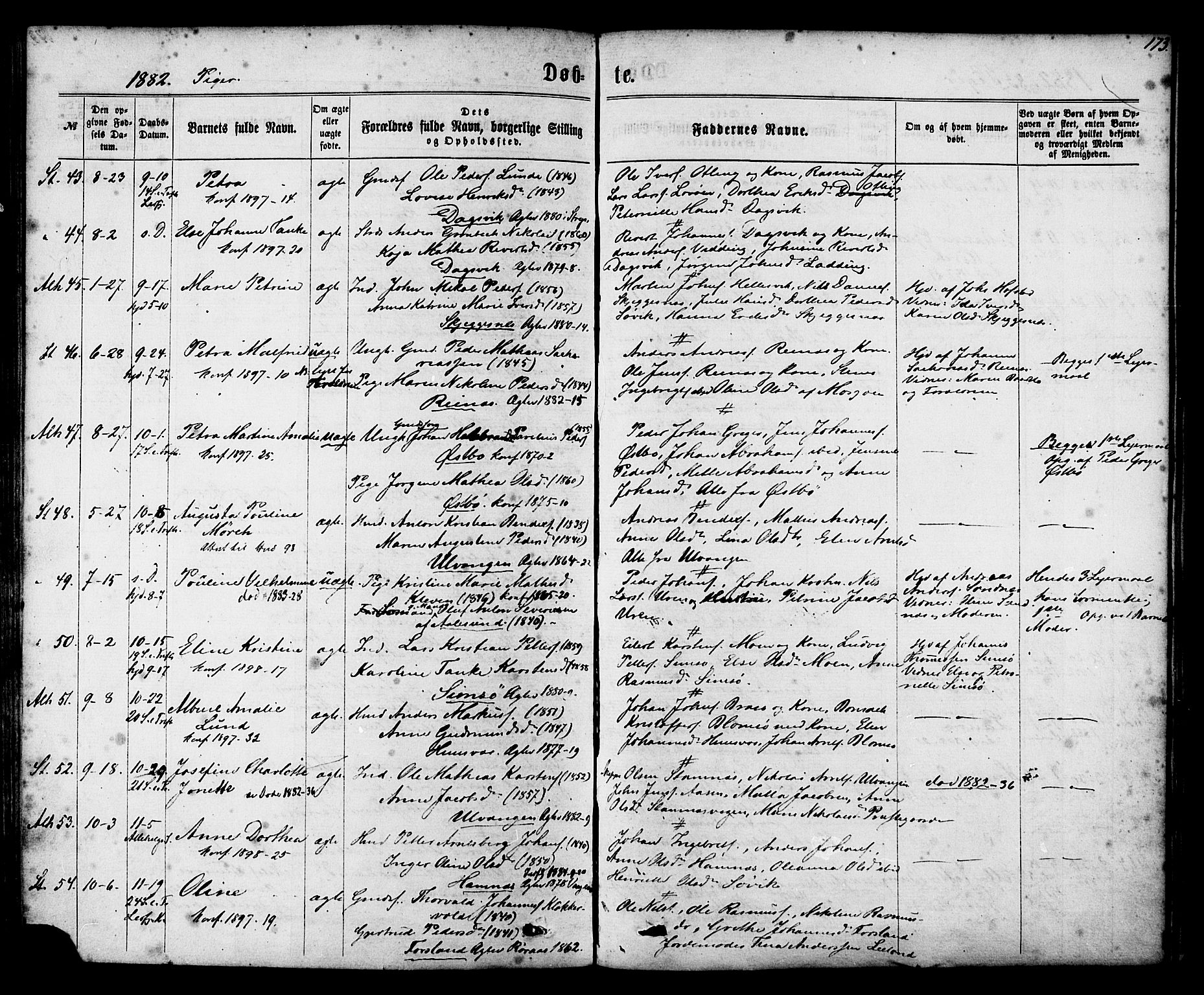 Ministerialprotokoller, klokkerbøker og fødselsregistre - Nordland, AV/SAT-A-1459/830/L0449: Parish register (official) no. 830A13, 1866-1886, p. 173