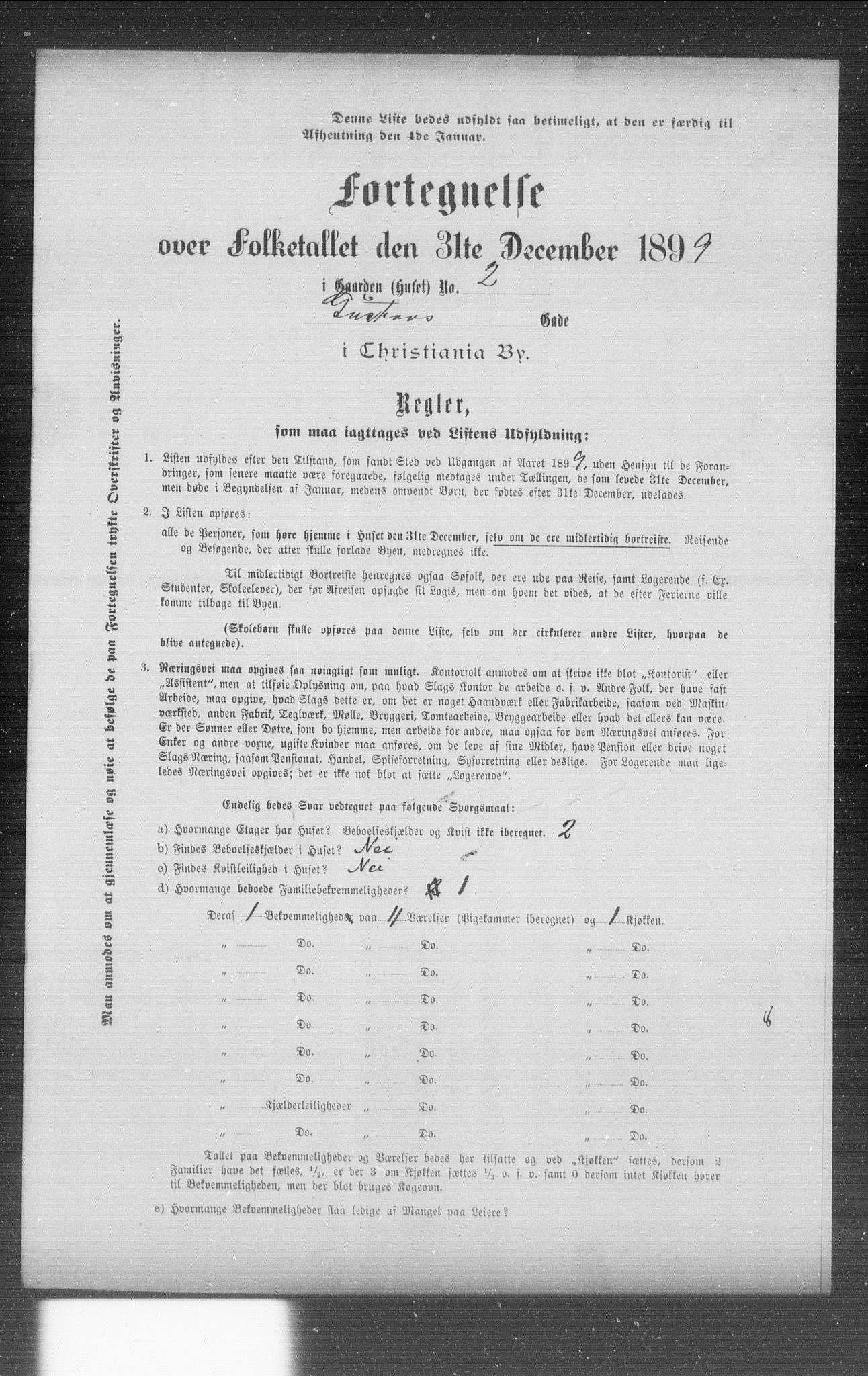 OBA, Municipal Census 1899 for Kristiania, 1899, p. 4397