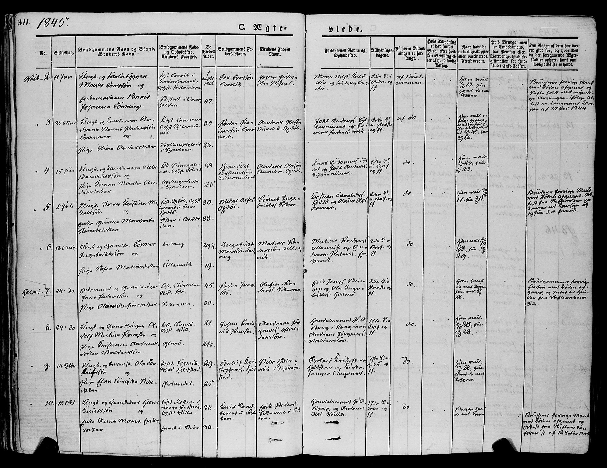 Ministerialprotokoller, klokkerbøker og fødselsregistre - Nord-Trøndelag, SAT/A-1458/773/L0614: Parish register (official) no. 773A05, 1831-1856, p. 311