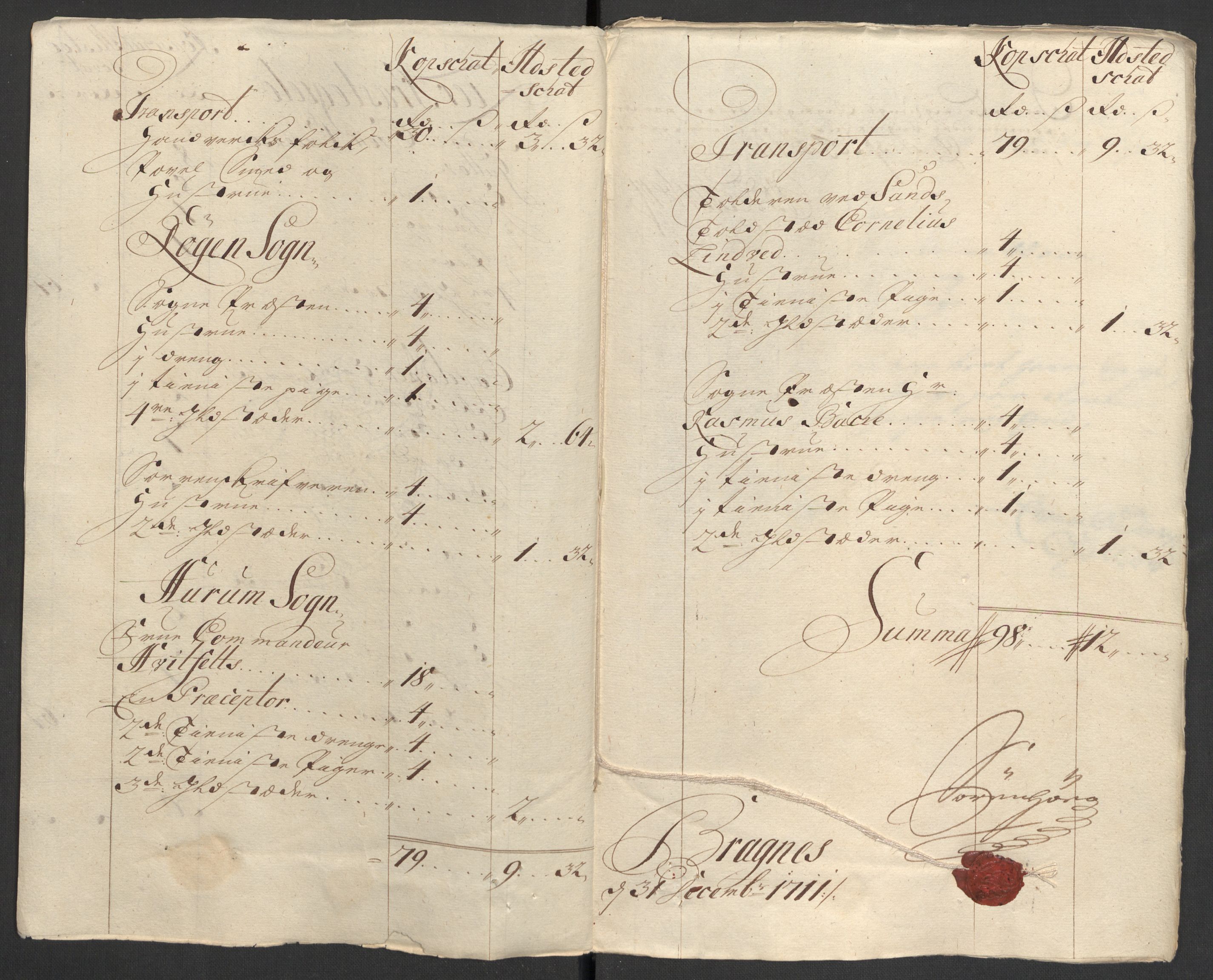 Rentekammeret inntil 1814, Reviderte regnskaper, Fogderegnskap, AV/RA-EA-4092/R31/L1705: Fogderegnskap Hurum, Røyken, Eiker, Lier og Buskerud, 1711, p. 267