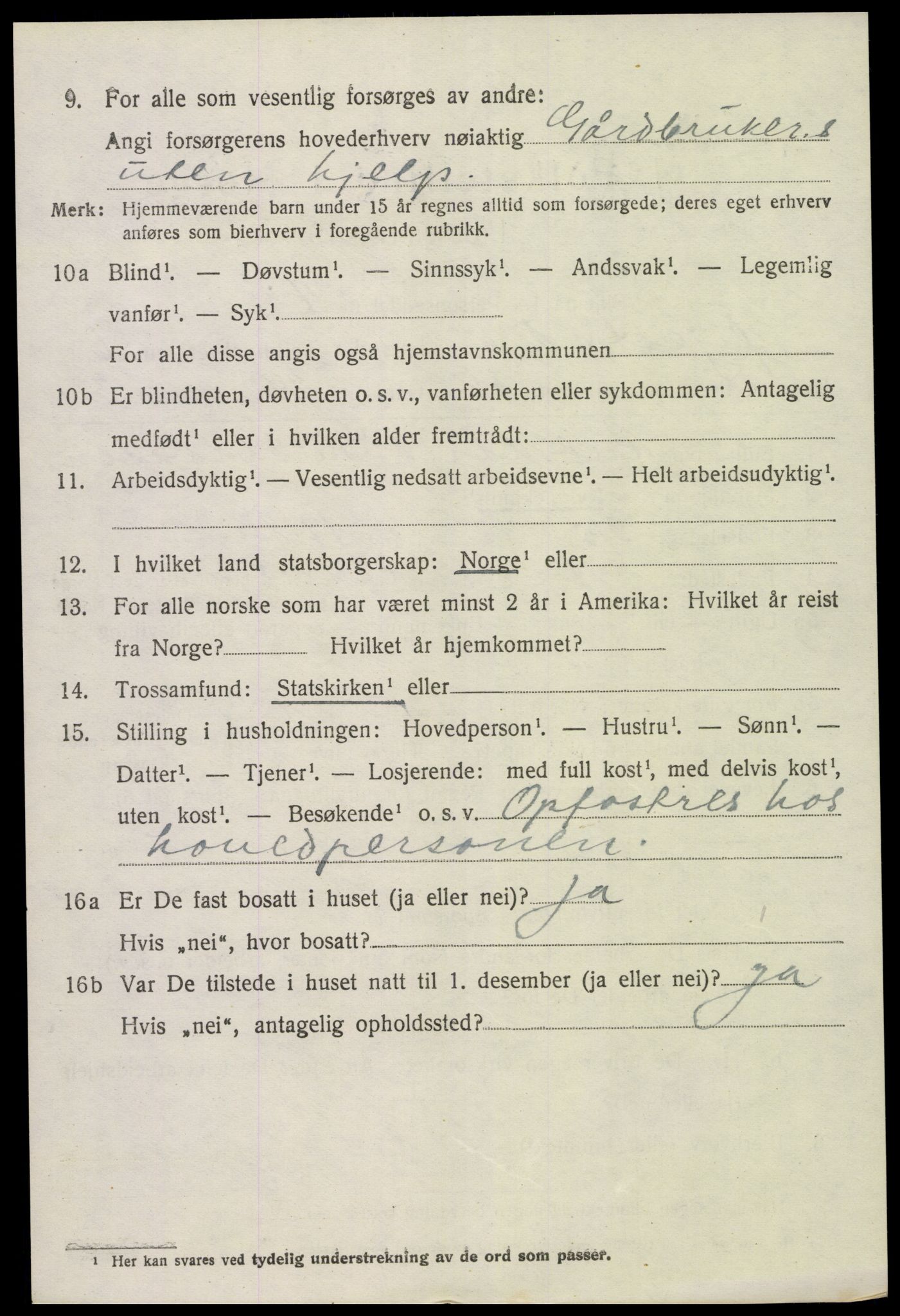 SAK, 1920 census for Øyestad, 1920, p. 4847