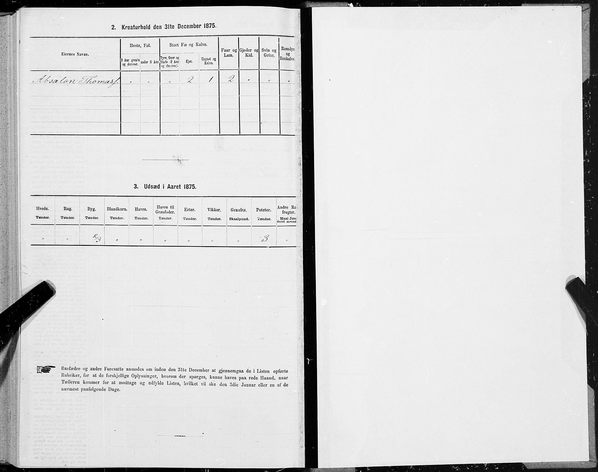 SAT, 1875 census for 1832P Hemnes, 1875