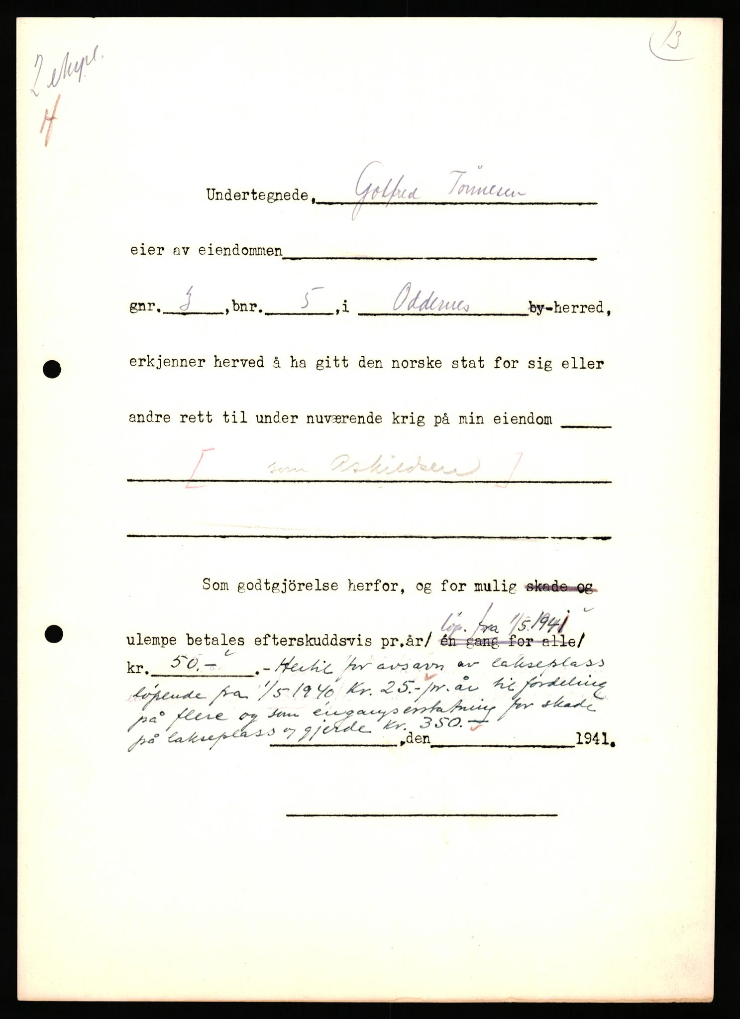 Forsvarsdepartementet, 10. kontor / Oppgjørskontoret, AV/RA-RAFA-1225/D/Da/L0062: Laksevika batteri, Kristiansand; Laksevåg ubåtbunker, Bergen, 1940-1962, p. 344