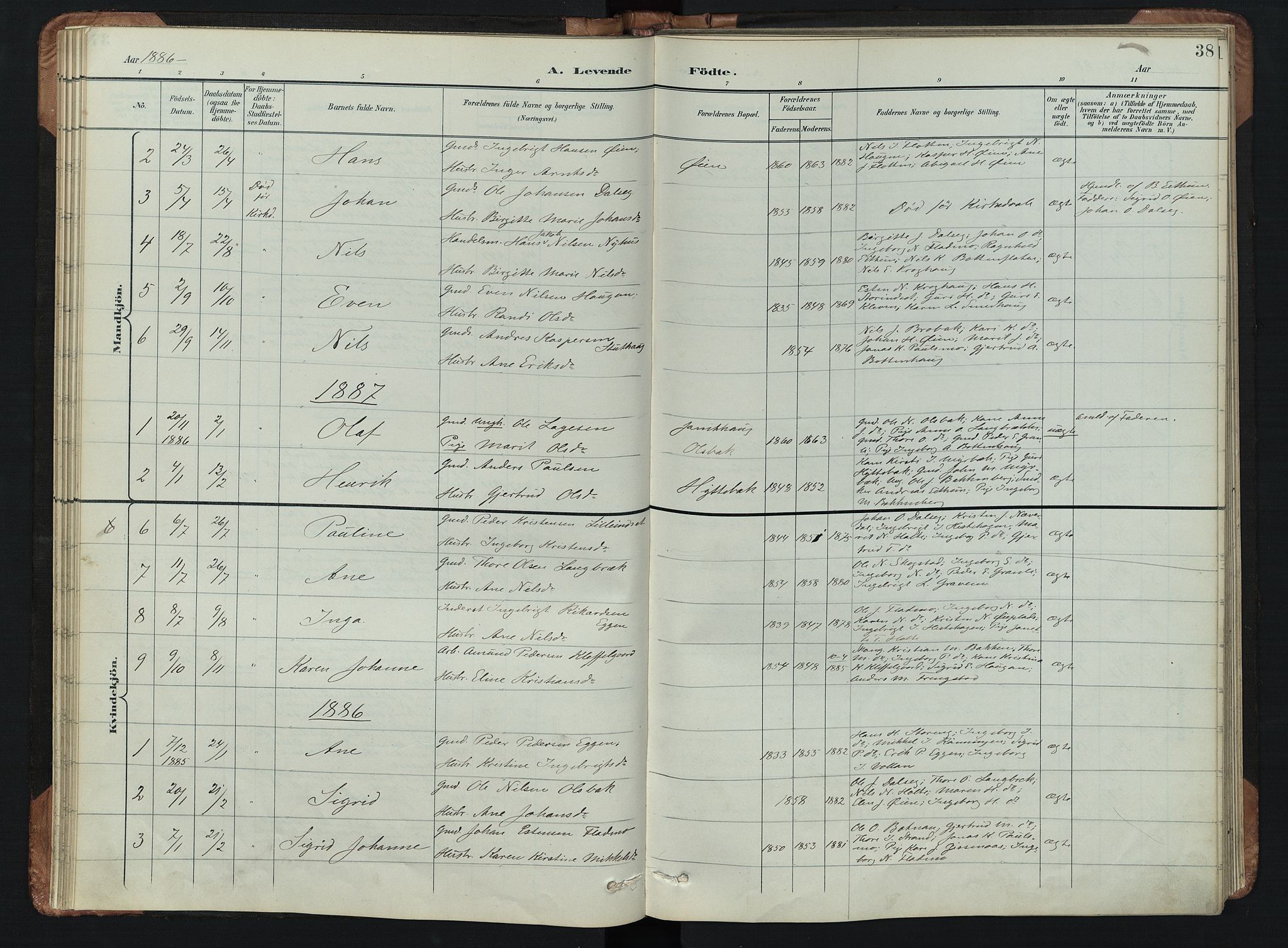Kvikne prestekontor, AV/SAH-PREST-064/H/Ha/Hab/L0002: Parish register (copy) no. 2, 1859-1901, p. 38