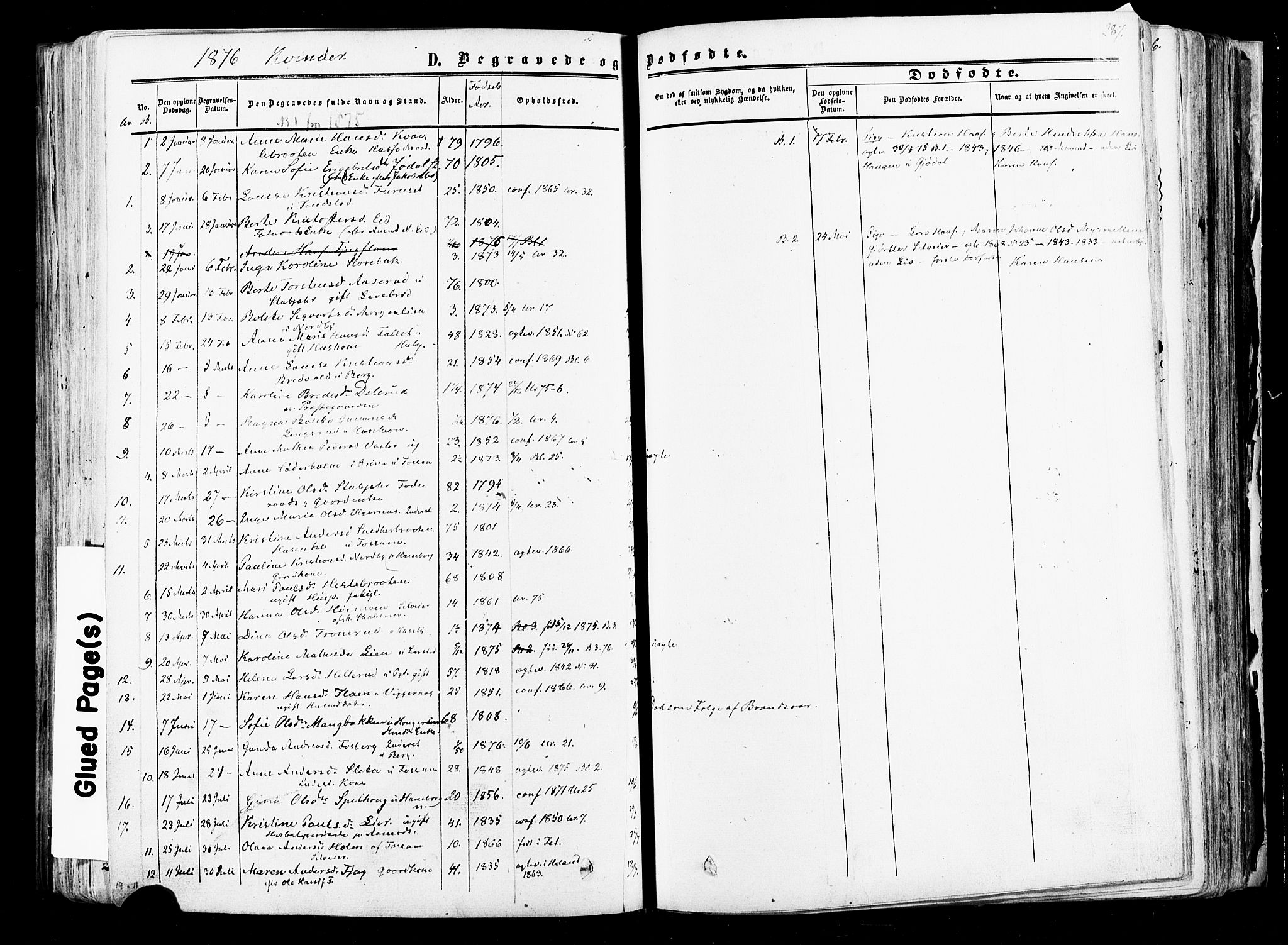 Aurskog prestekontor Kirkebøker, SAO/A-10304a/F/Fa/L0007: Parish register (official) no. I 7, 1854-1877, p. 287