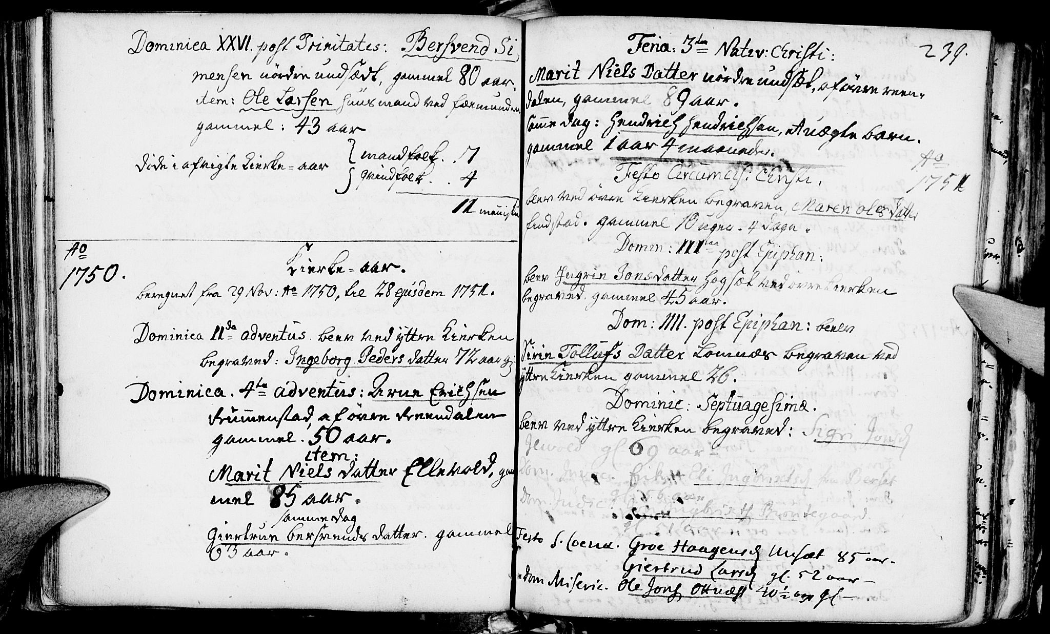 Rendalen prestekontor, SAH/PREST-054/H/Ha/Haa/L0001: Parish register (official) no. 1, 1733-1787, p. 239