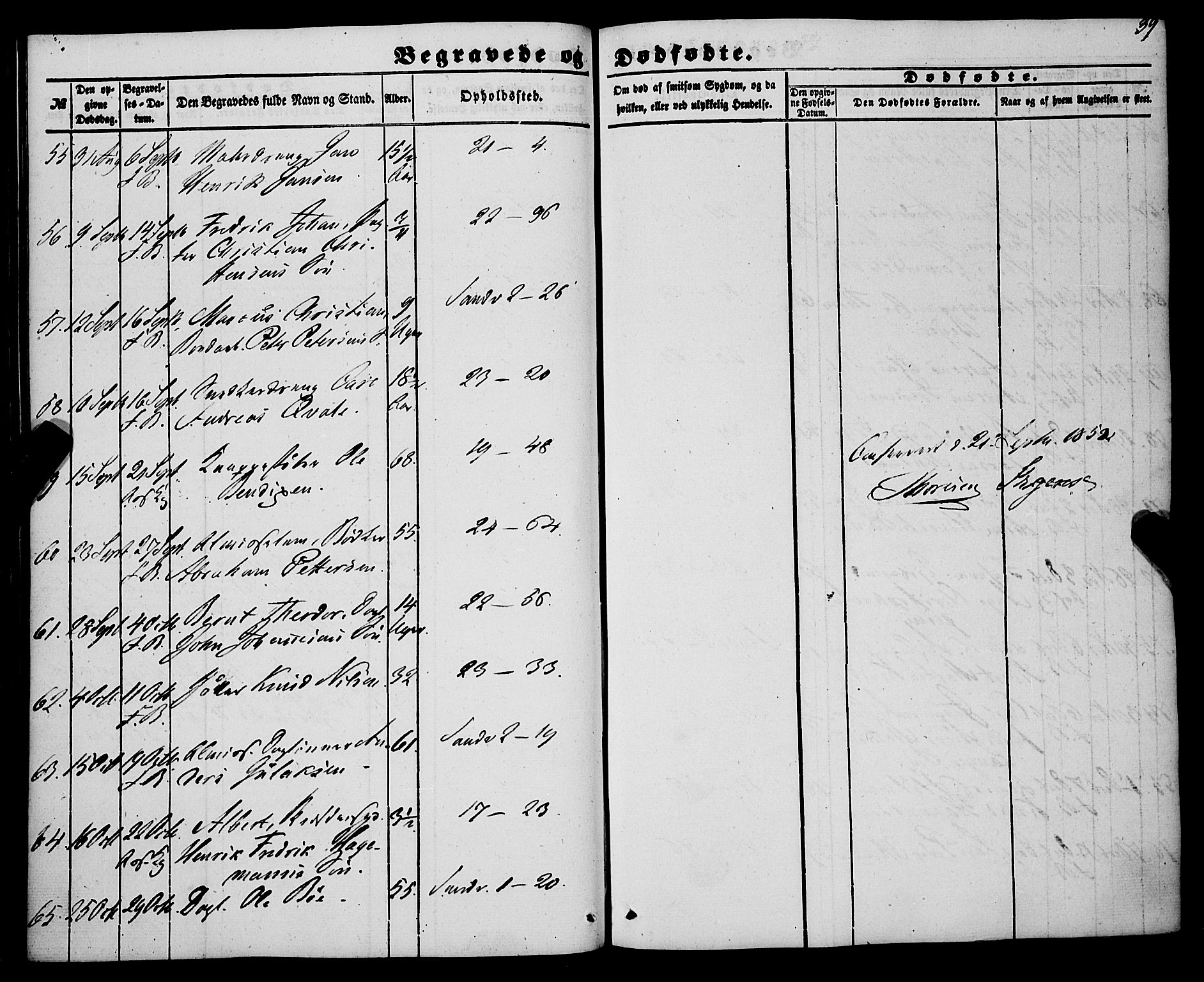 Korskirken sokneprestembete, AV/SAB-A-76101/H/Haa: Parish register (official) no. E 2, 1848-1862, p. 39