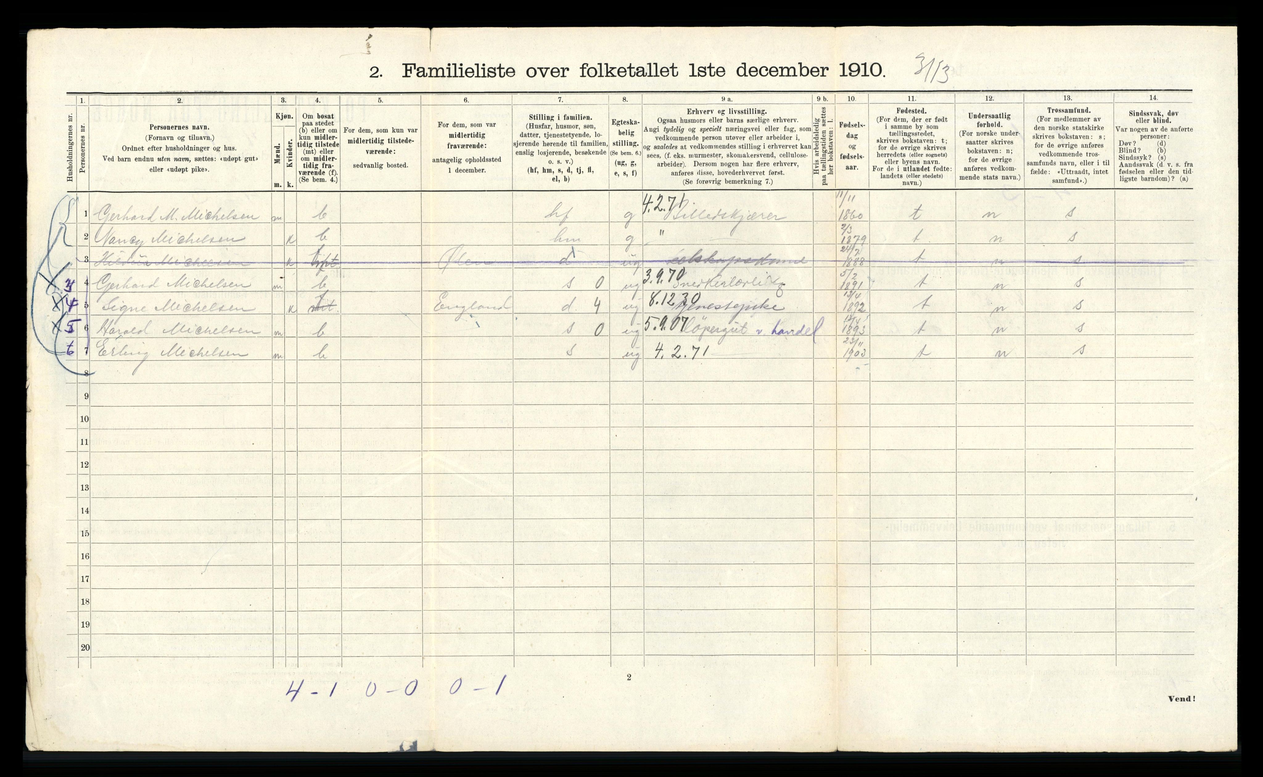 RA, 1910 census for Bergen, 1910, p. 6472