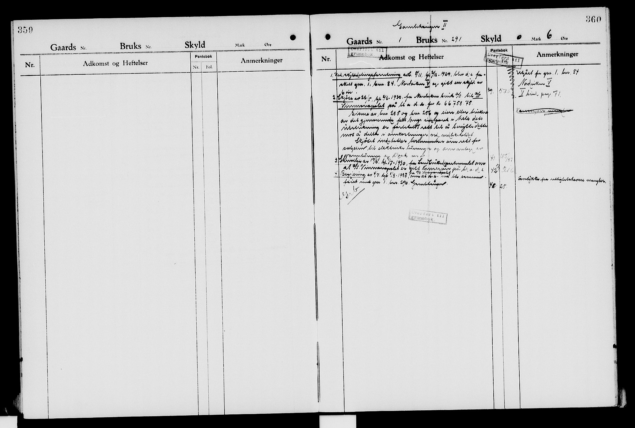 Nord-Hedmark sorenskriveri, SAH/TING-012/H/Ha/Had/Hade/L0007: Mortgage register no. 4.7, 1924-1940, p. 359-360