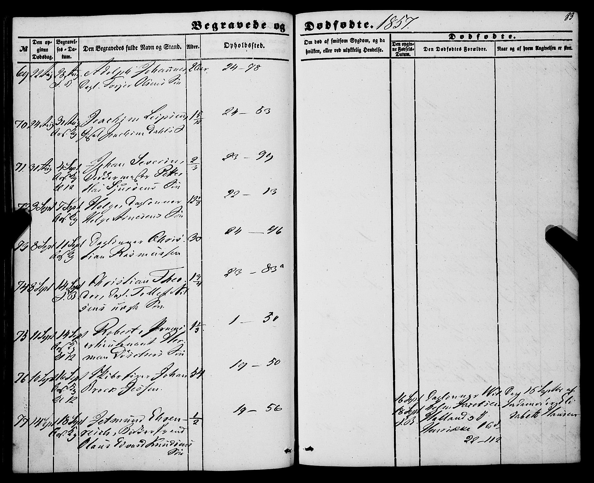 Korskirken sokneprestembete, AV/SAB-A-76101/H/Haa: Parish register (official) no. E 2, 1848-1862, p. 83