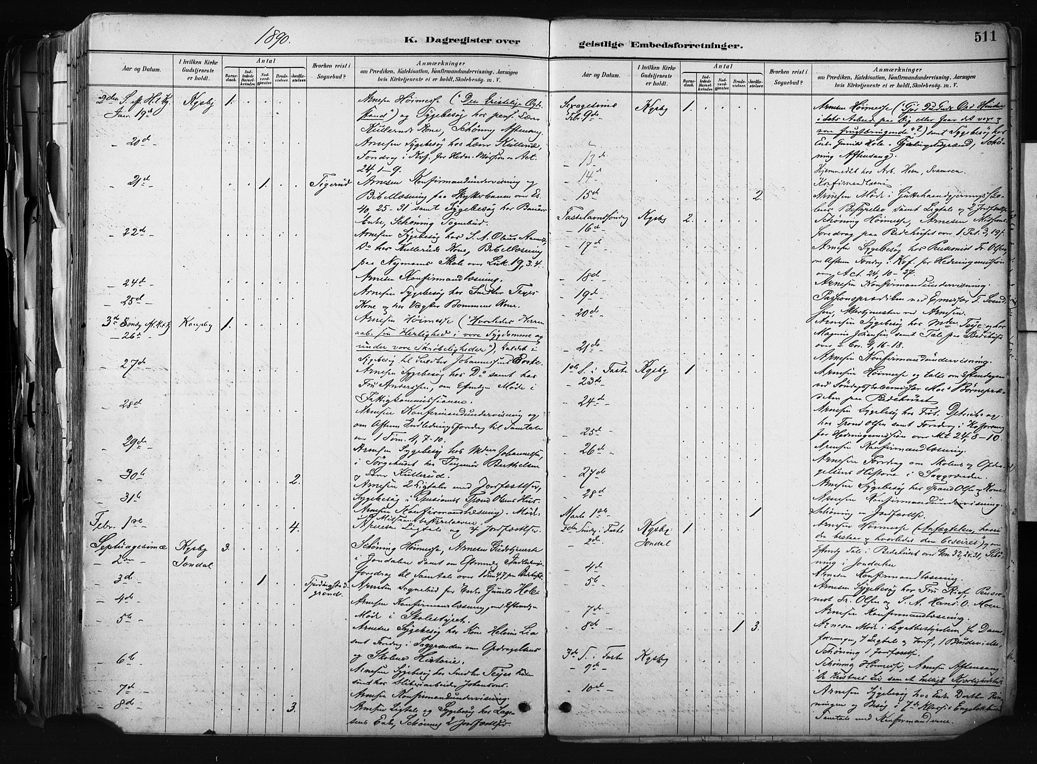 Kongsberg kirkebøker, AV/SAKO-A-22/F/Fb/L0002: Parish register (official) no. II 2, 1886-1896, p. 511