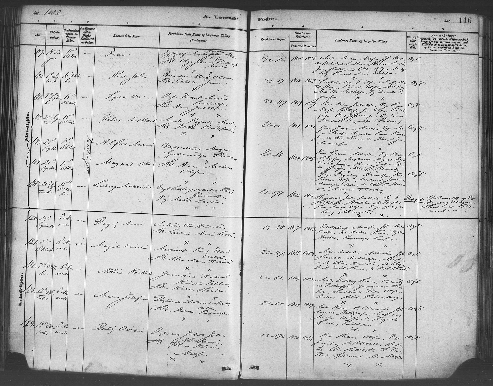 Korskirken sokneprestembete, SAB/A-76101/H/Haa/L0021: Parish register (official) no. B 7, 1878-1889, p. 116